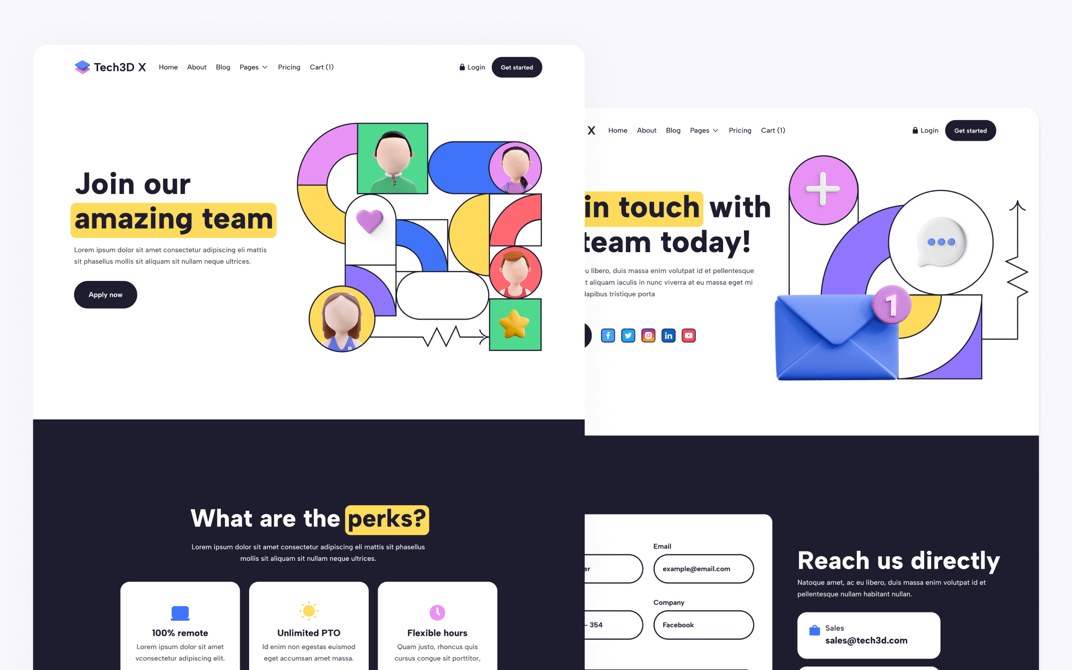 Tech3D X Template para Webflow