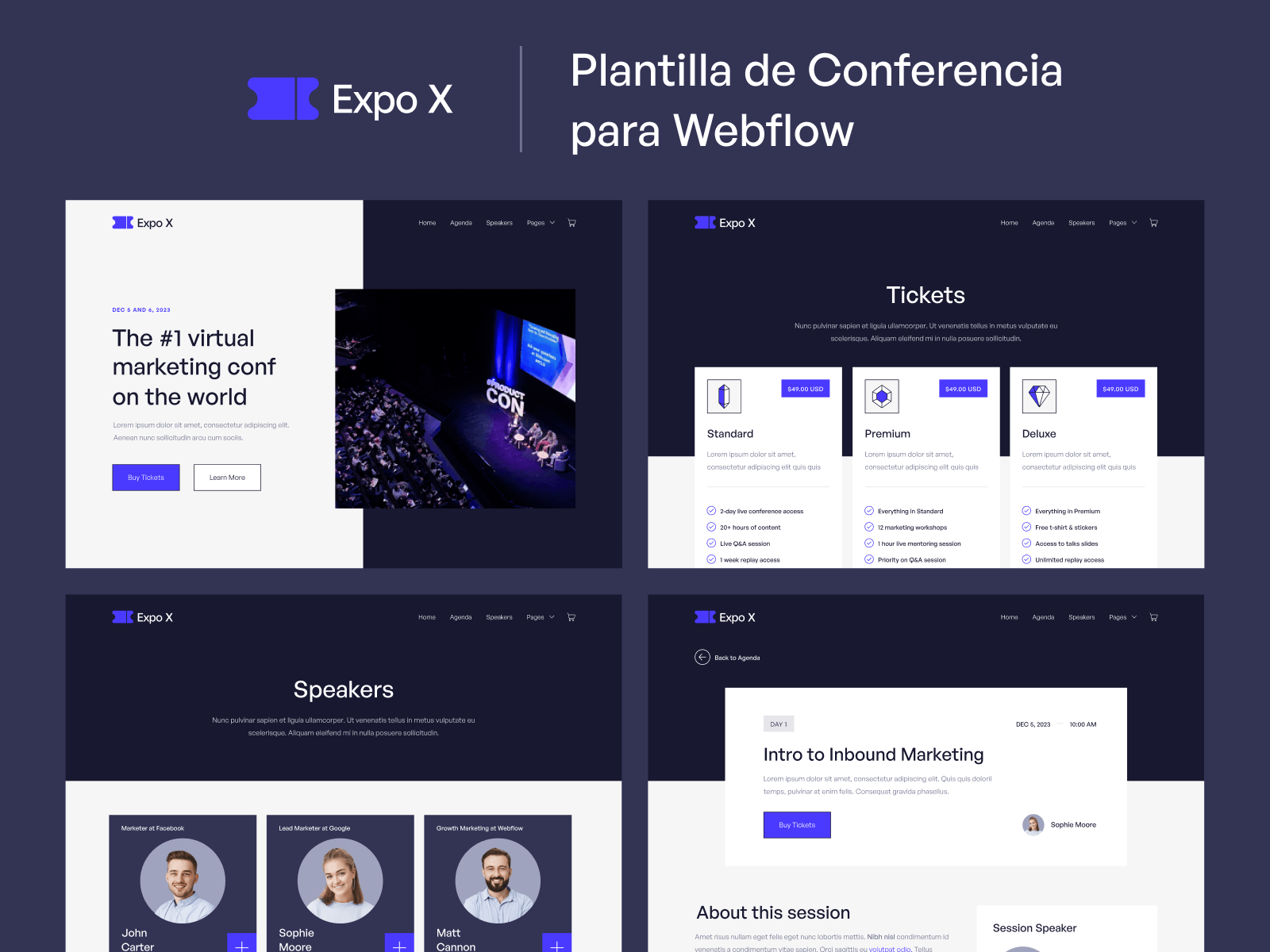 Plantilla de Conferencia para Webflow