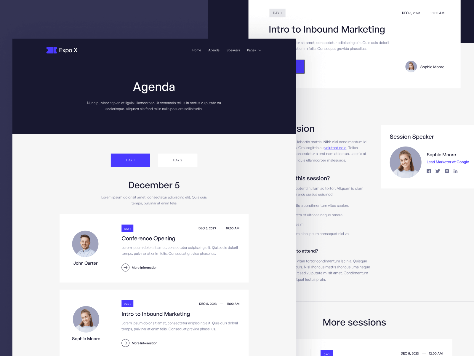 Plantilla de Evento para Webflow