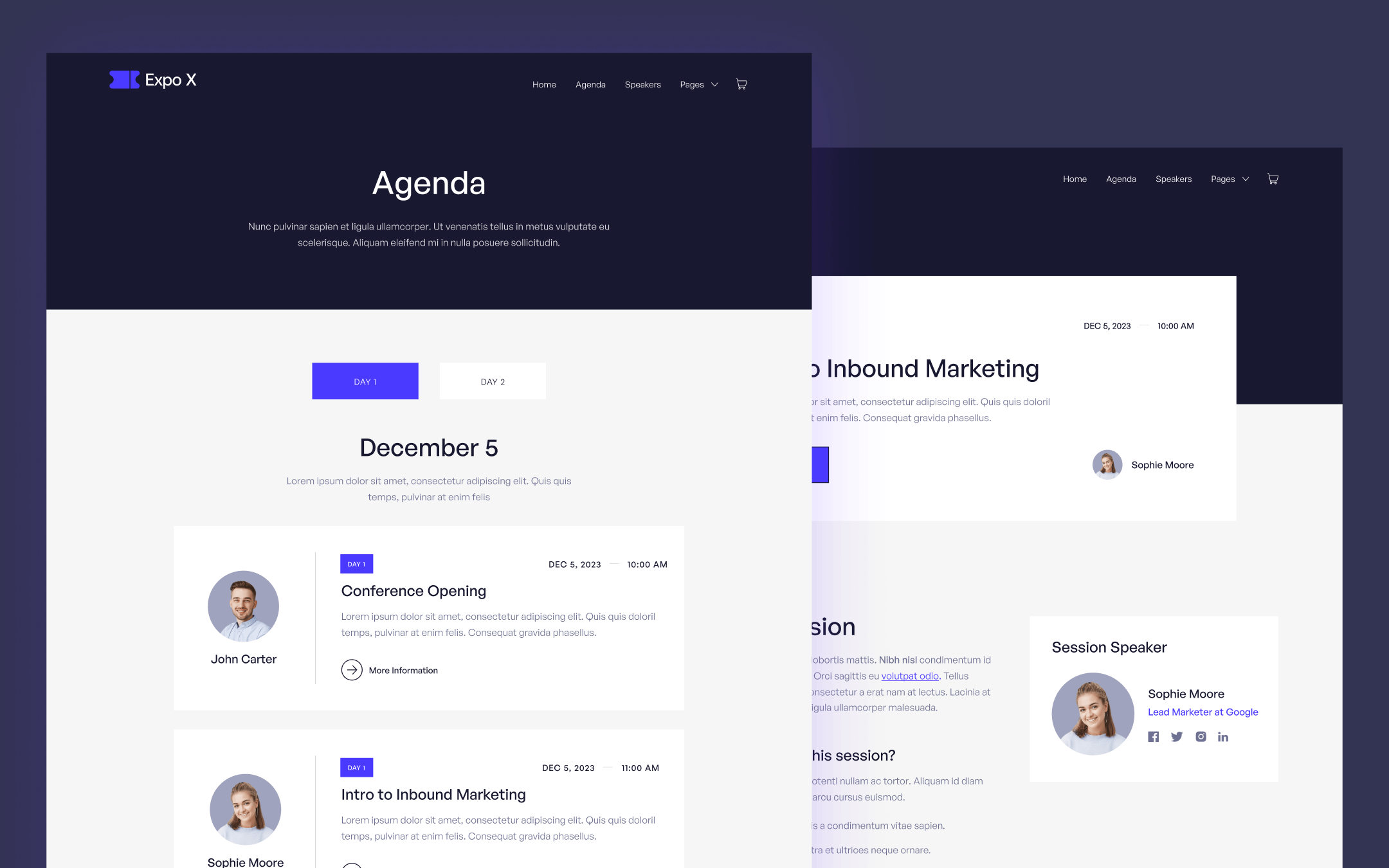 Expo X Template para Webflow