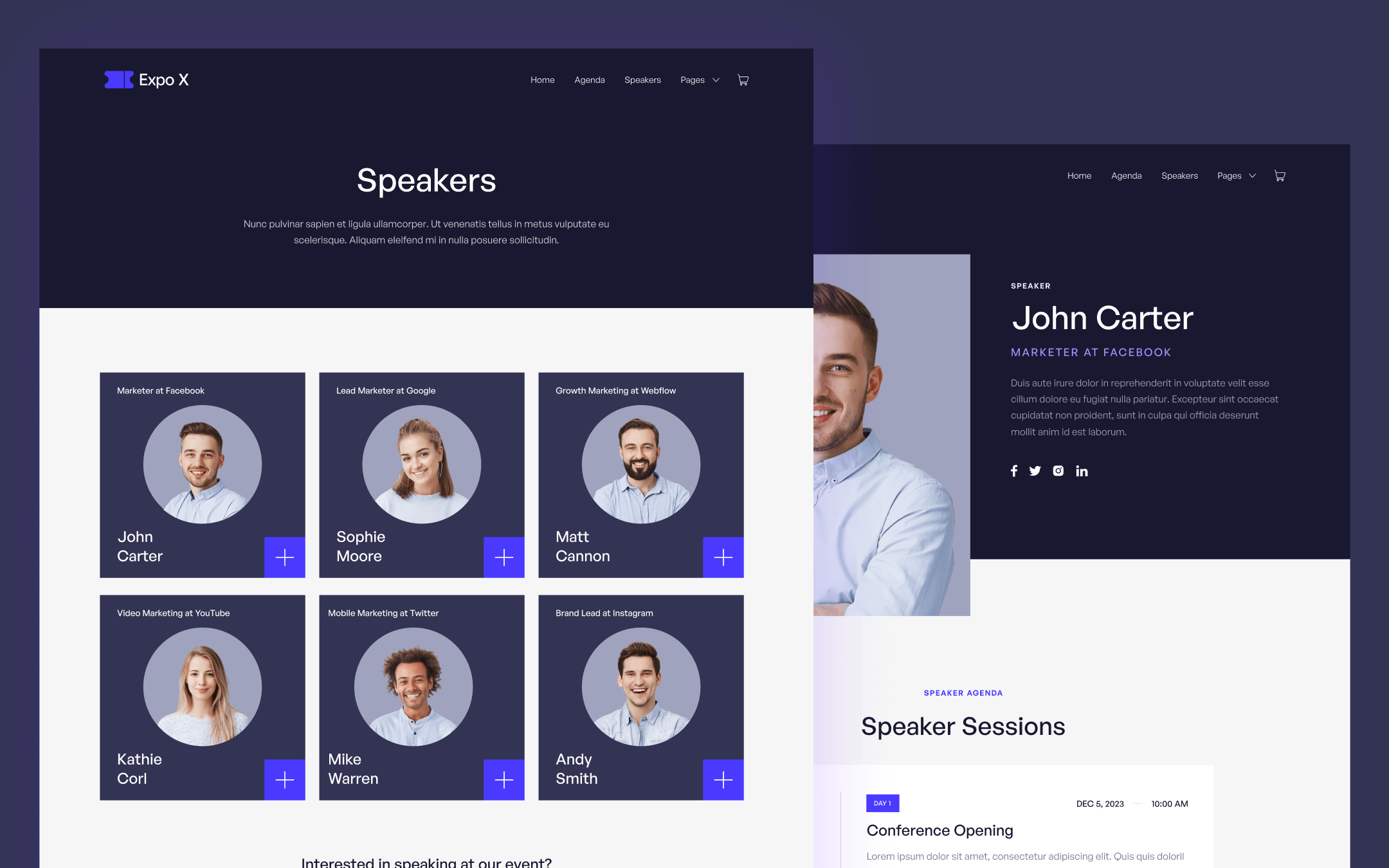 Expo X Template para Webflow