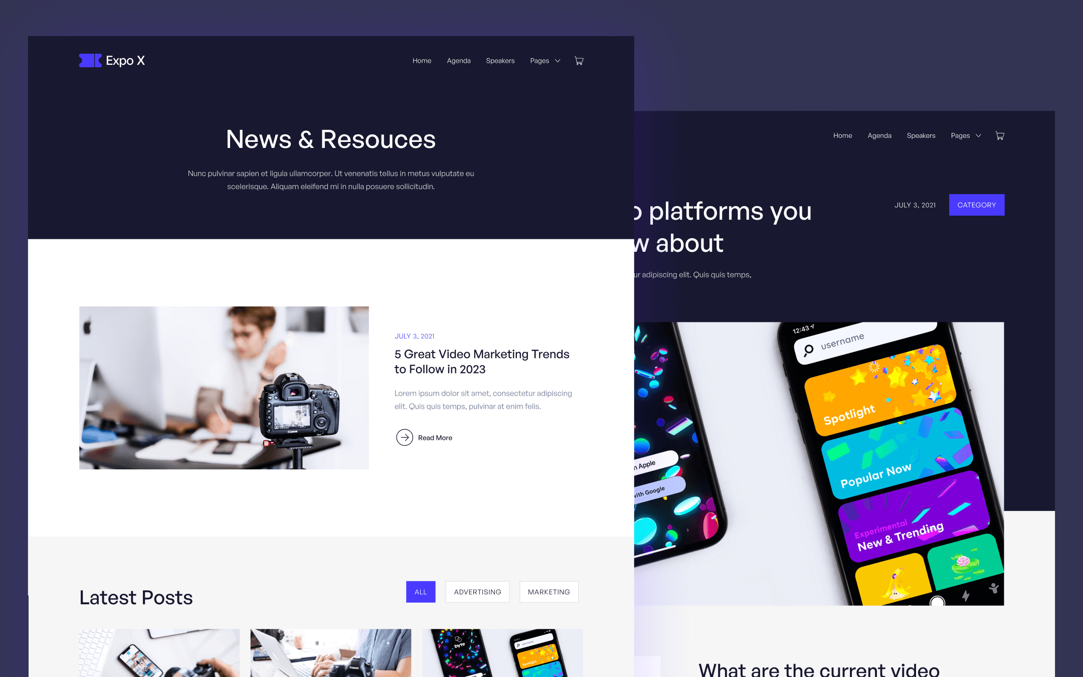 Expo X Template para Webflow