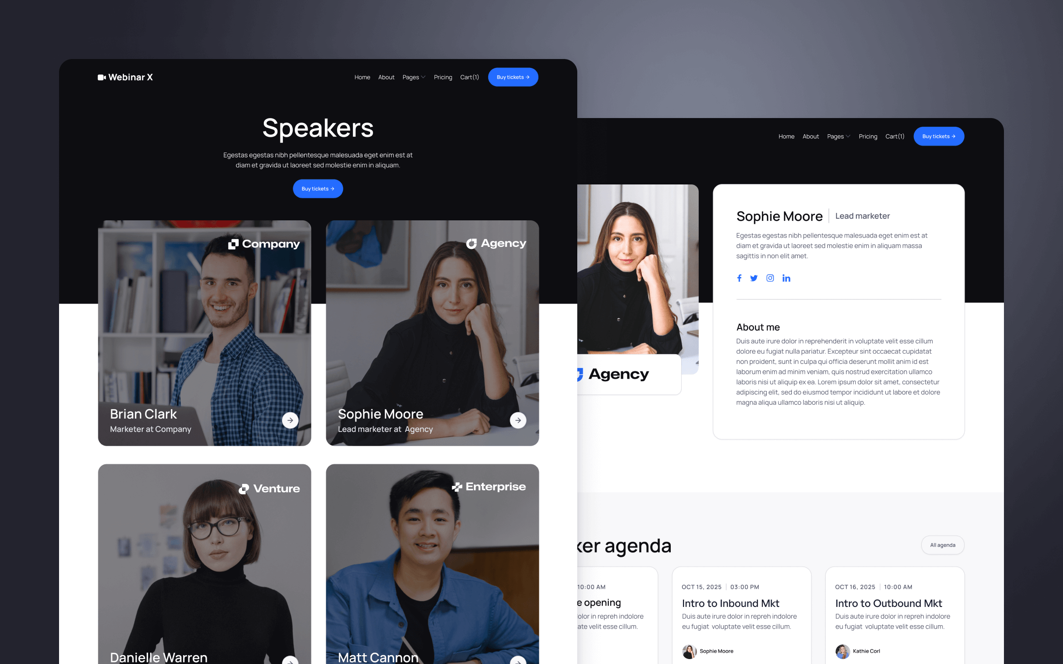 Webinar Template para Webflow