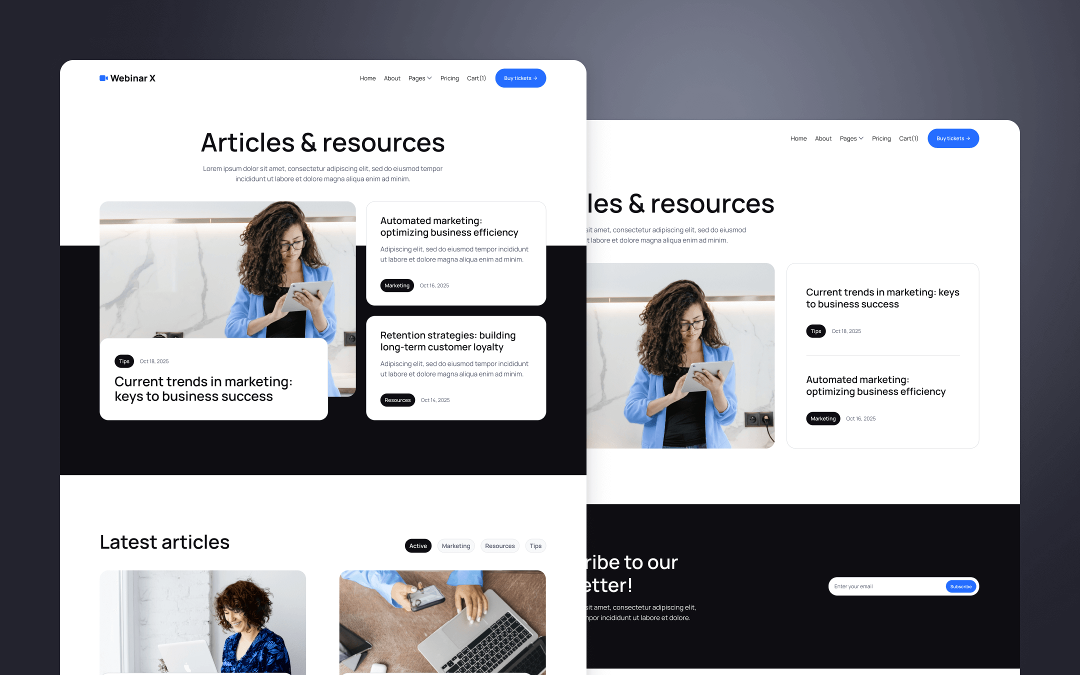 Webinar Template para Webflow