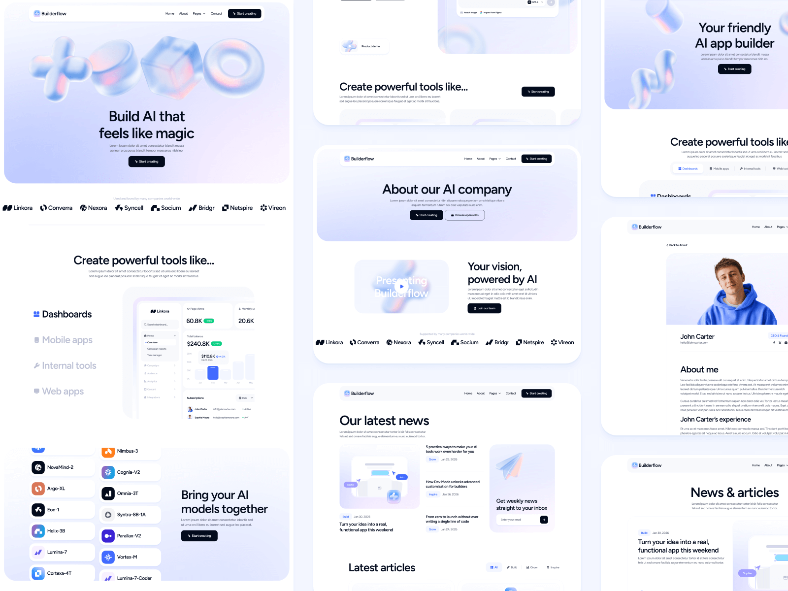 Plantilla de Aplicaciones con Inteligencia Artificial para Sitio Web en Webflow