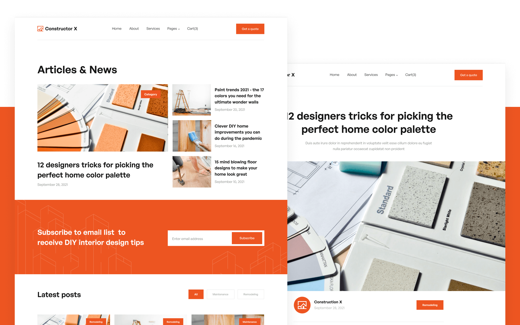 Constructor X Template para Webflow