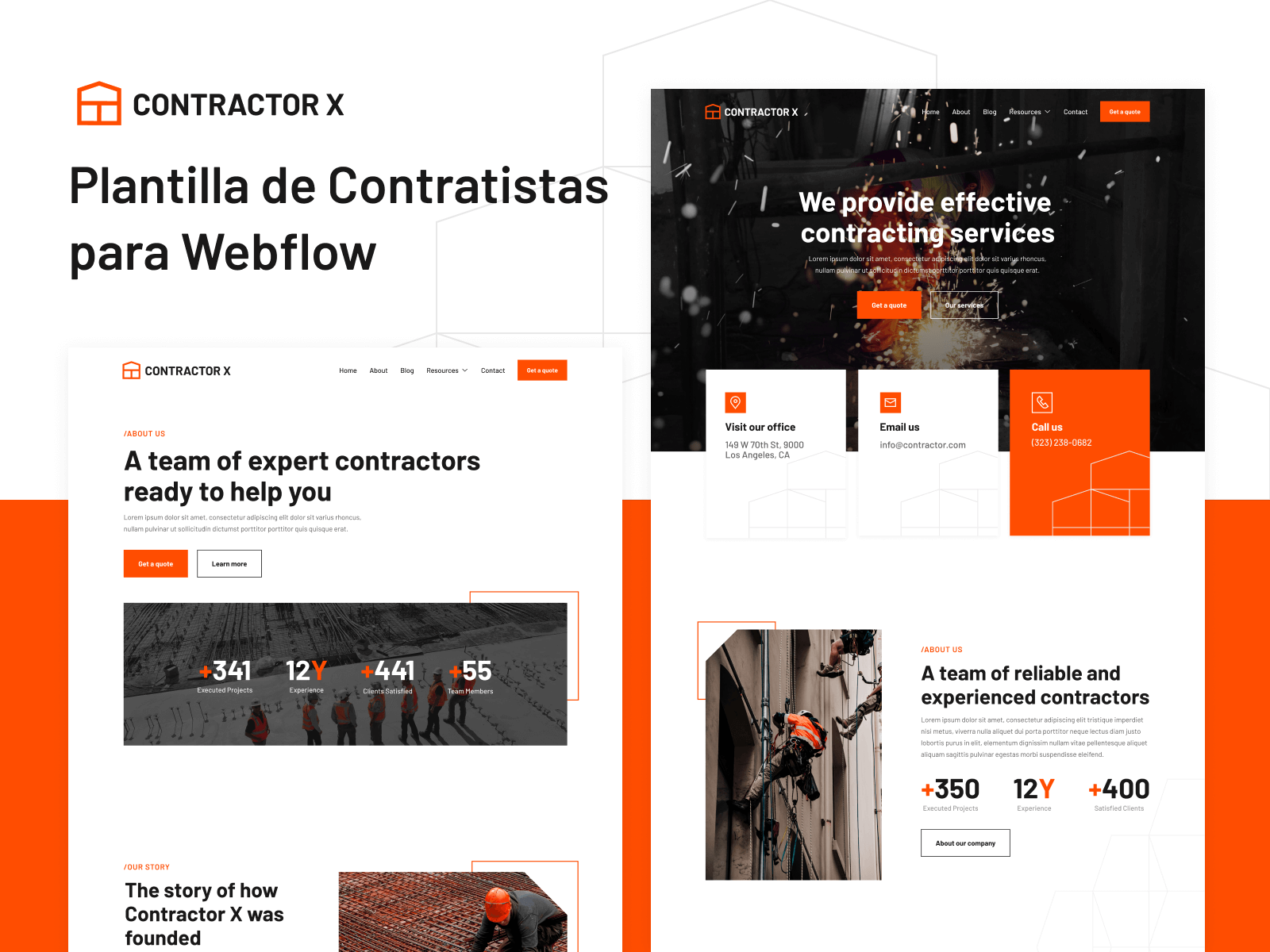 Plantilla de Contratistas para Webflow