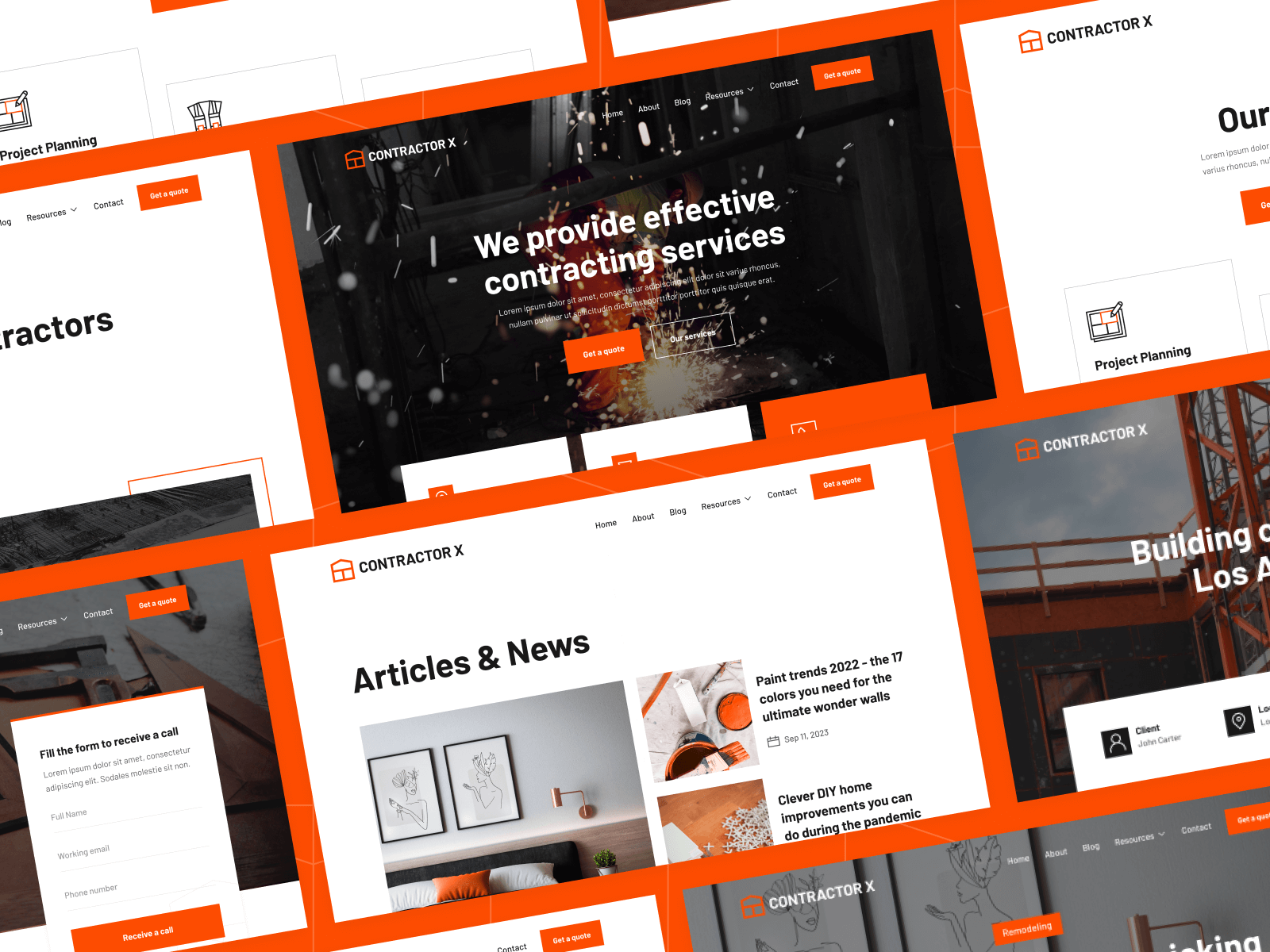 Plantilla para Webflow de Contratistas