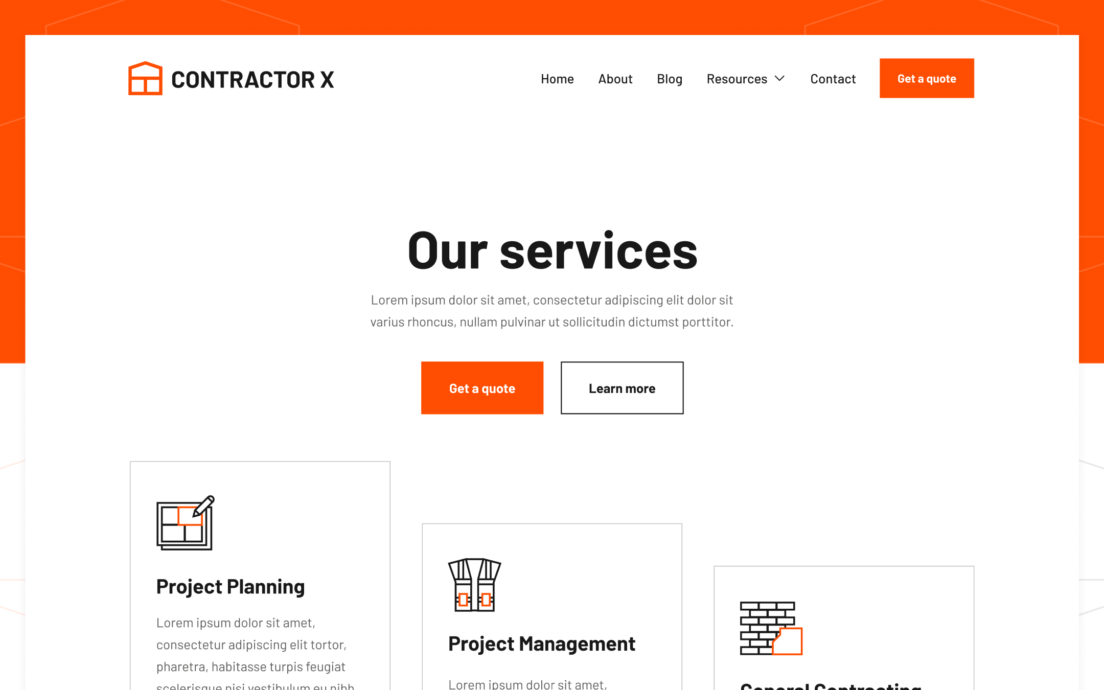 Contractor X Template para Webflow