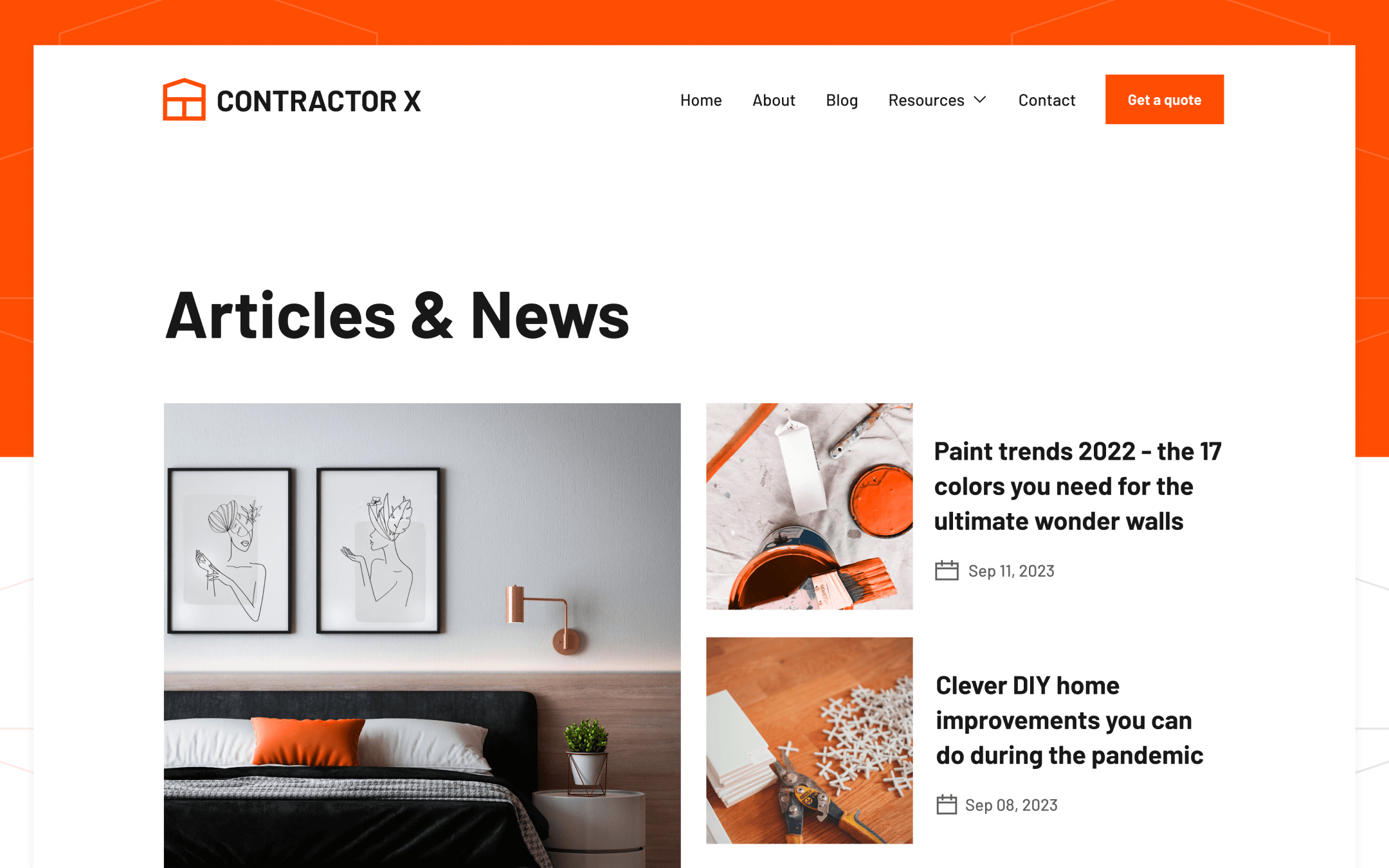 Contractor X Template para Webflow