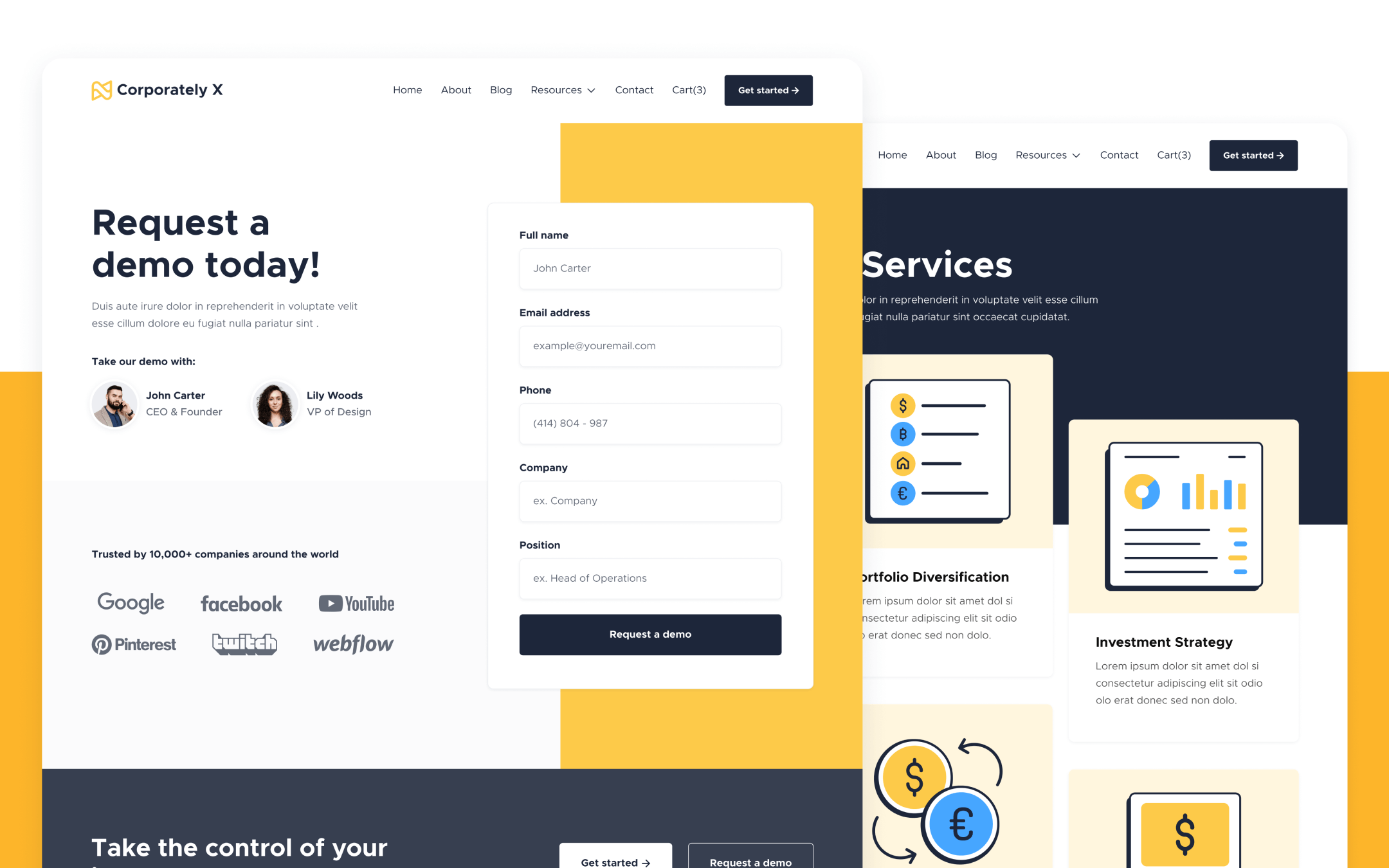 Corporately X Template para Webflow