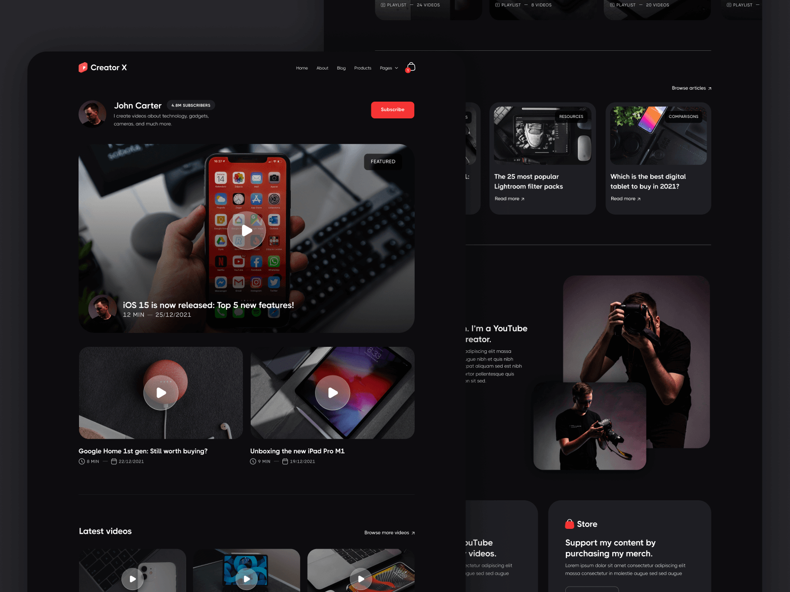 Template de Influencer para Webflow