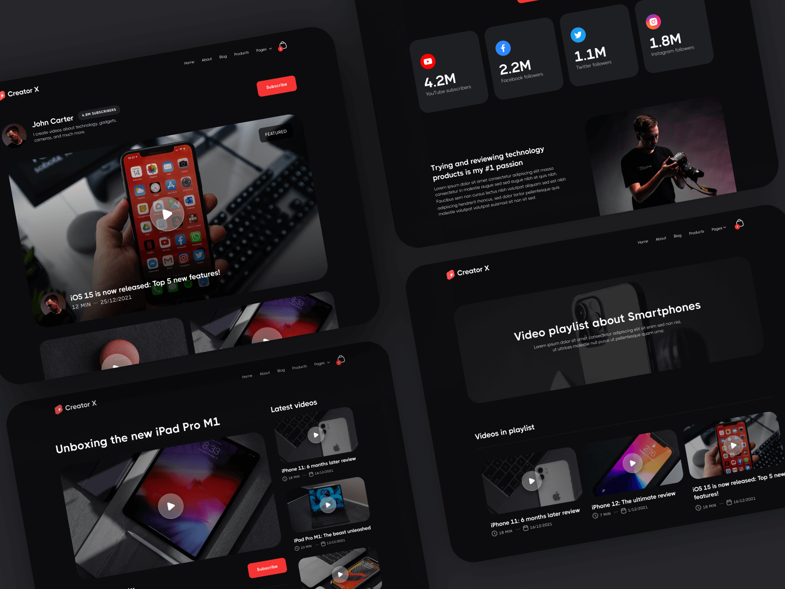 Plantilla para Webflow de Creador de Contenido