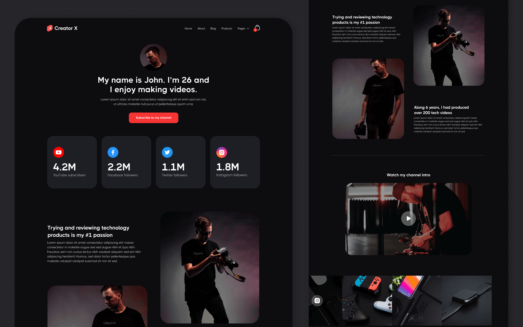 Creator X Template para Webflow