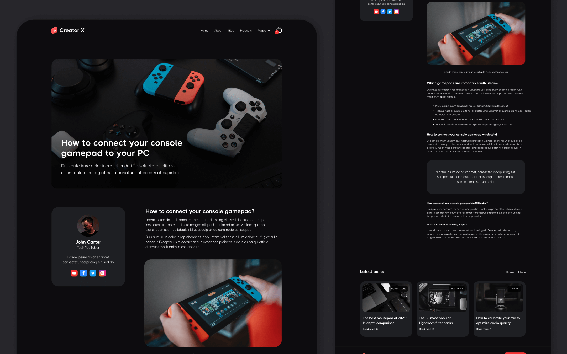 Creator X Template para Webflow