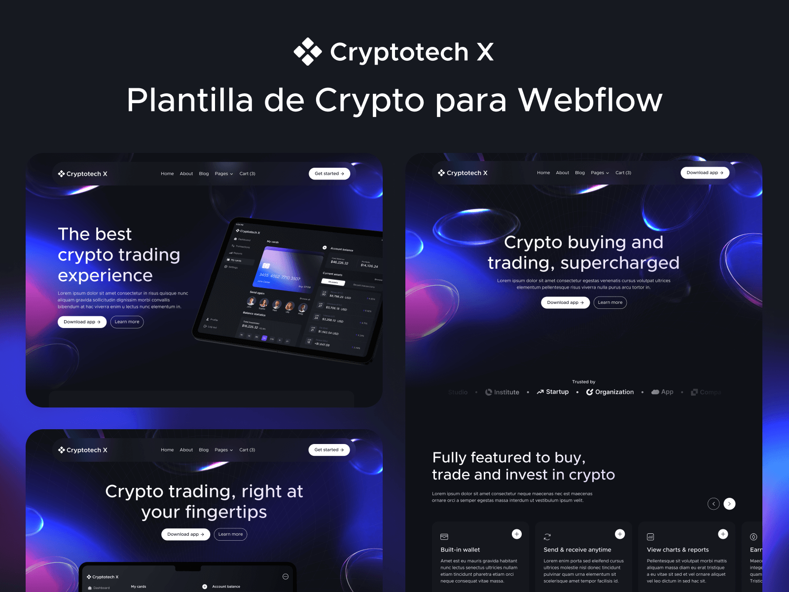 Plantilla de Crypto para Webflow