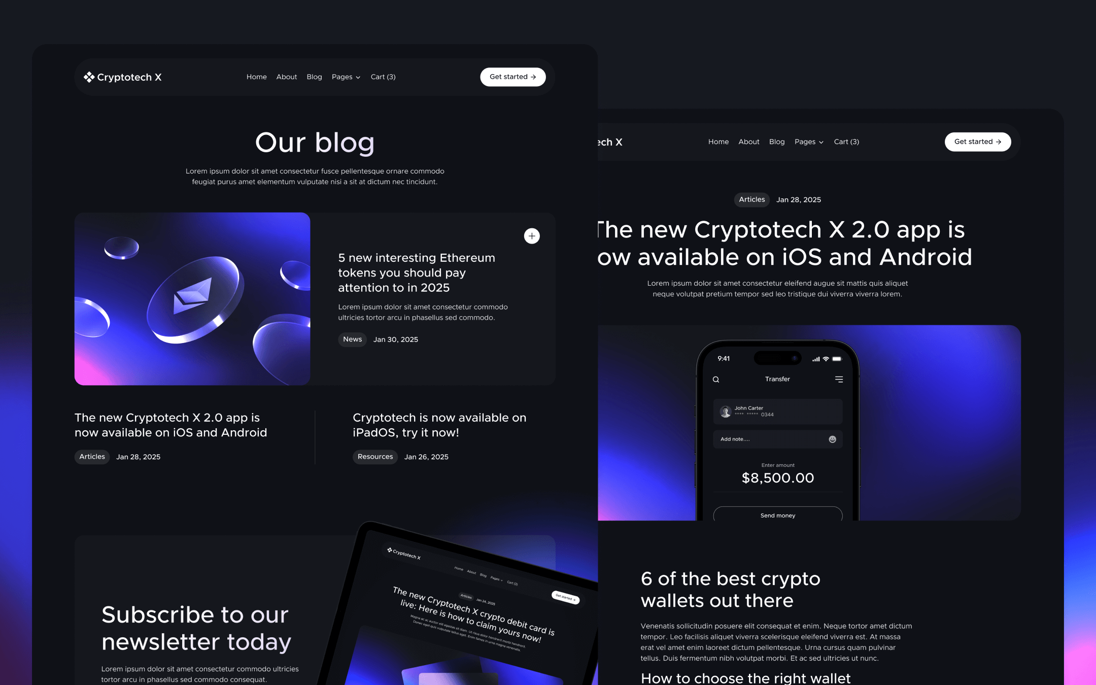 Cryptotech X Template para Webflow