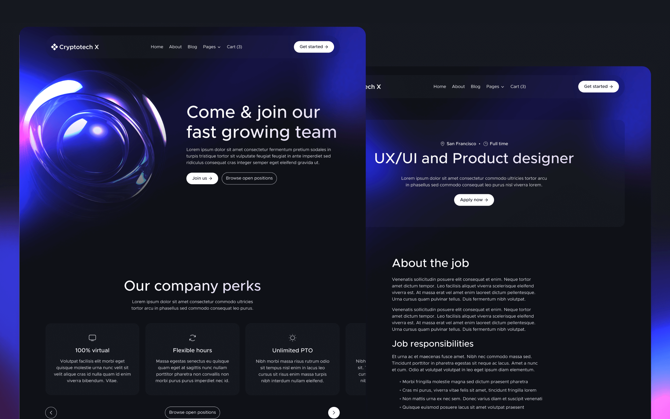 Cryptotech X Template para Webflow