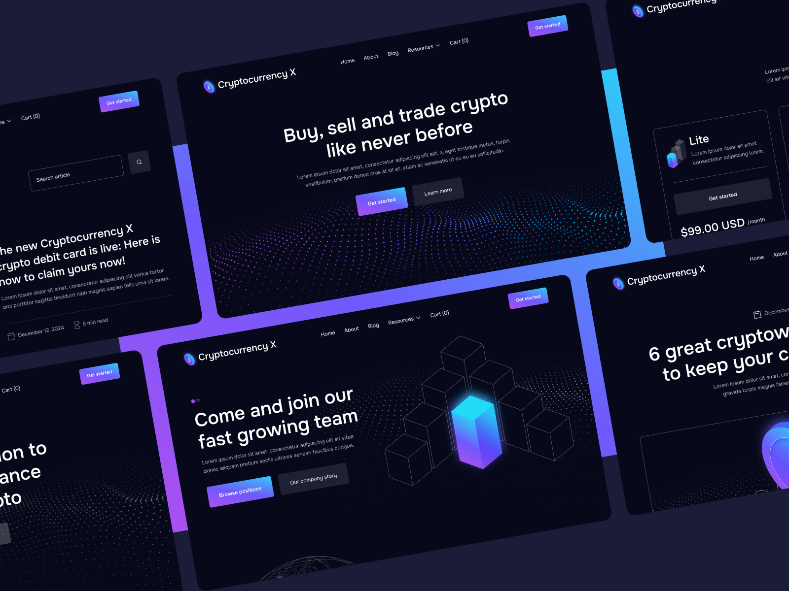Plantilla para Webflow de Cryptocurrency