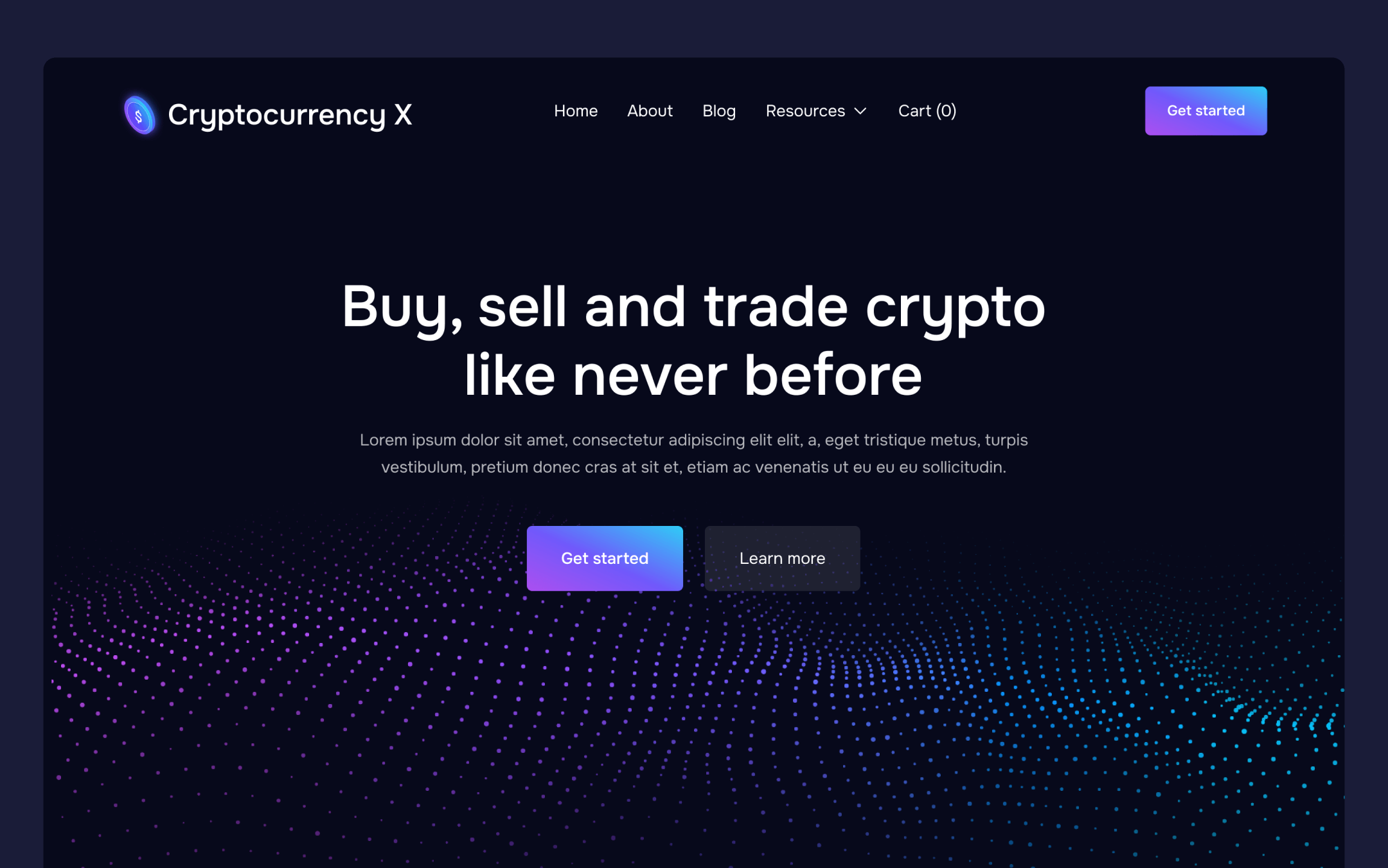 Plantilla de Cryptocurrency para Webflow