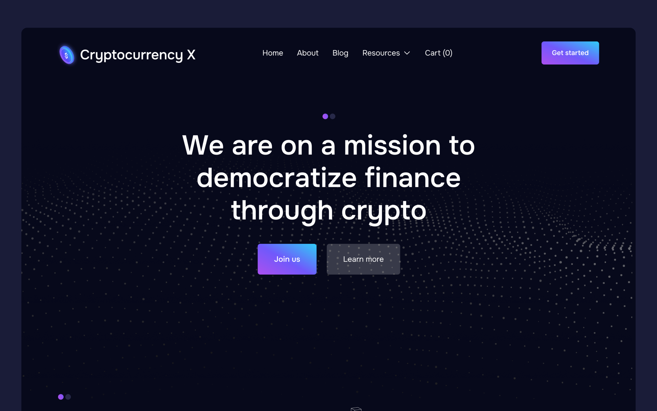 Cryptocurrency X Template para Webflow