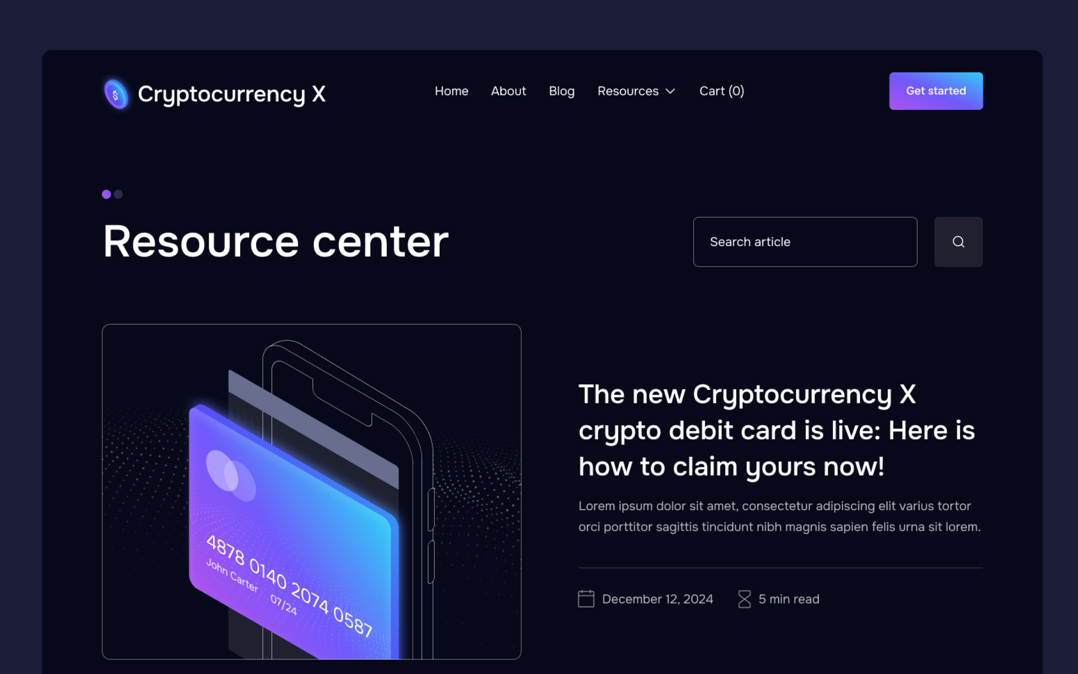 Cryptocurrency X Template para Webflow