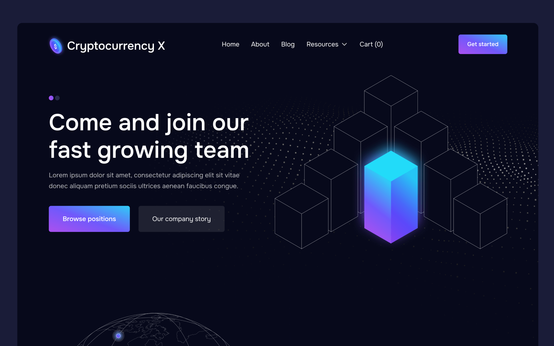 Cryptocurrency X Template para Webflow