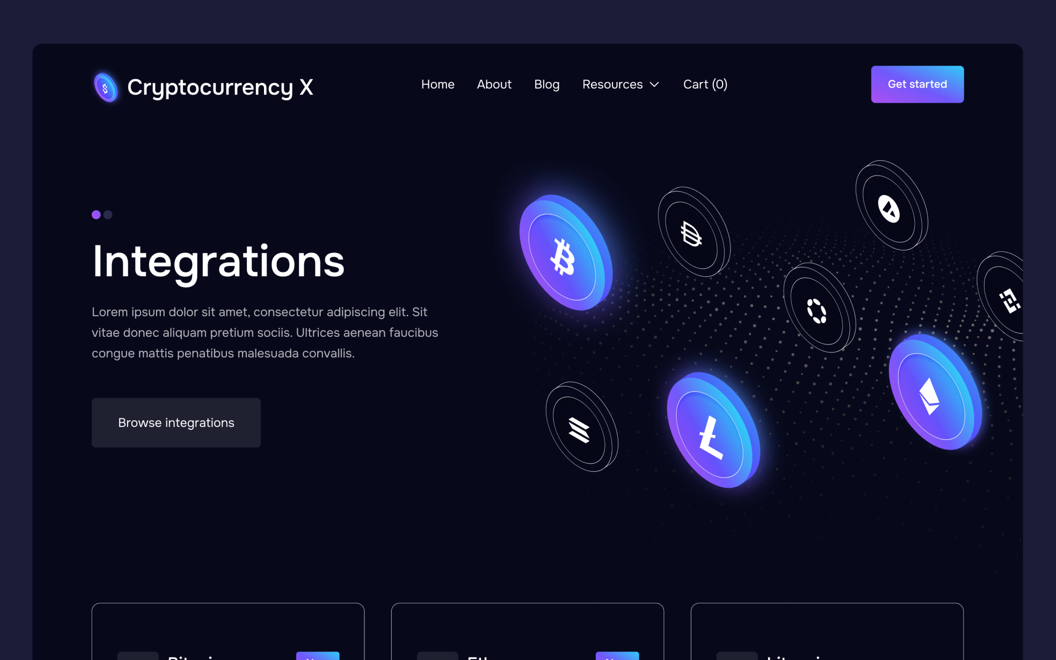 Cryptocurrency X Template para Webflow