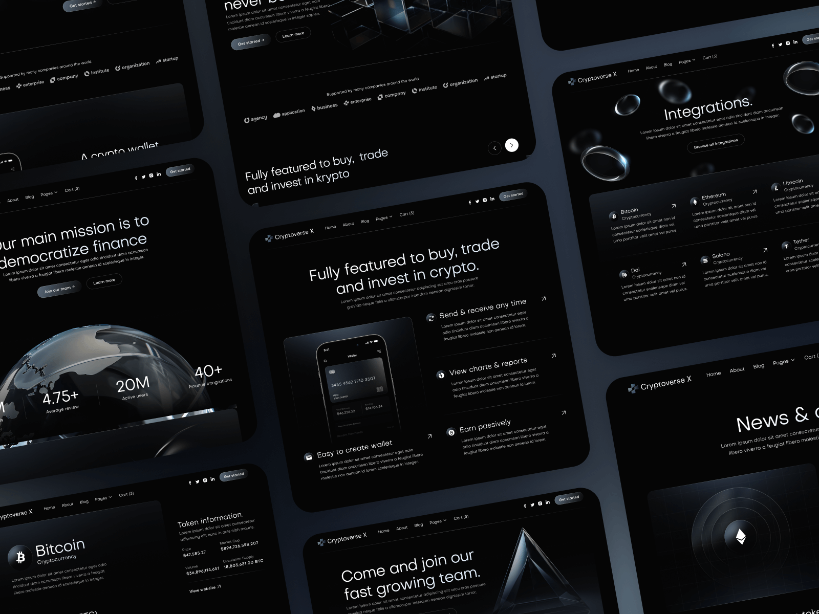 Plantilla de Blockchain para Sitio Web en Webflow