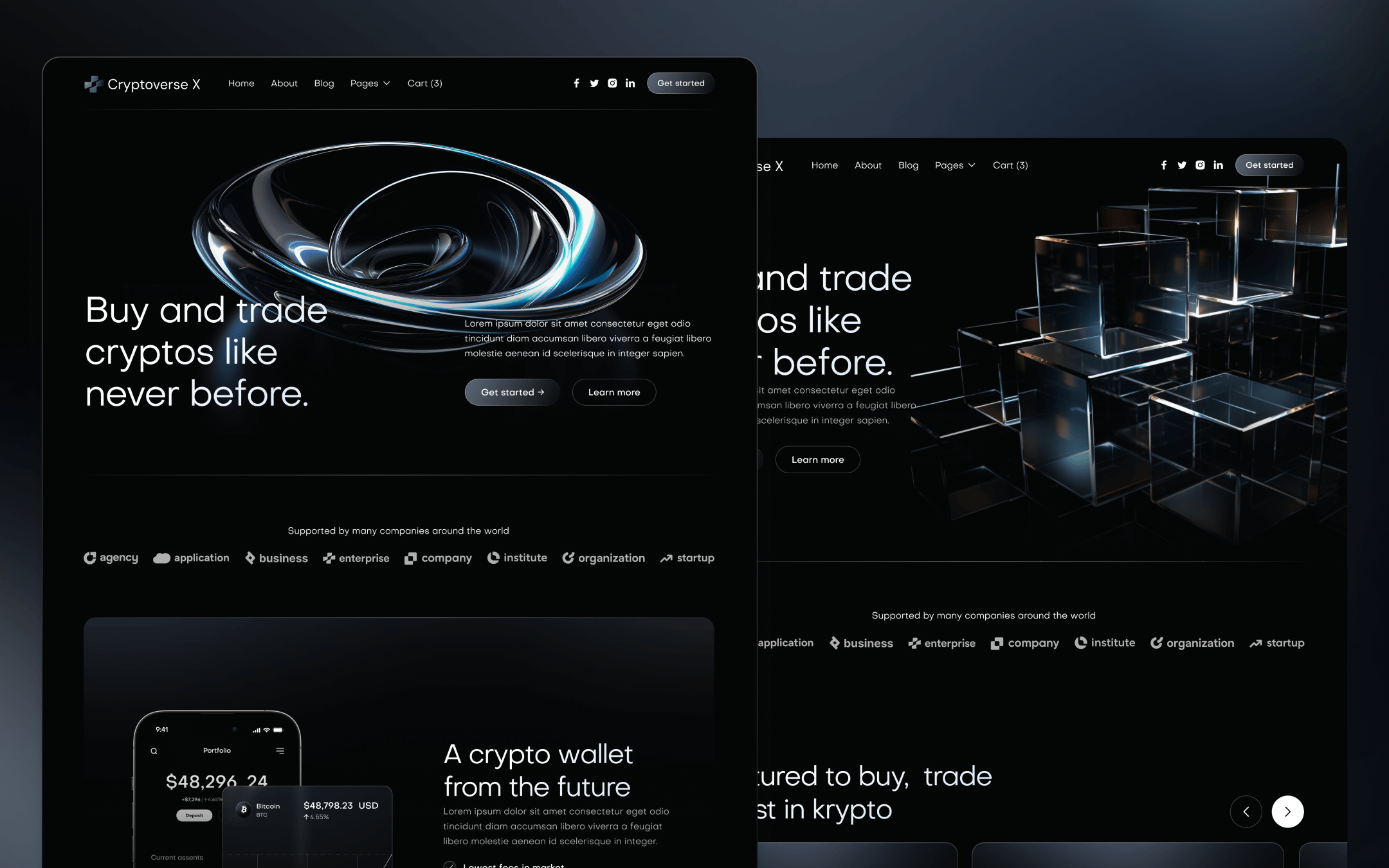 Cryptoverse X Template para Webflow