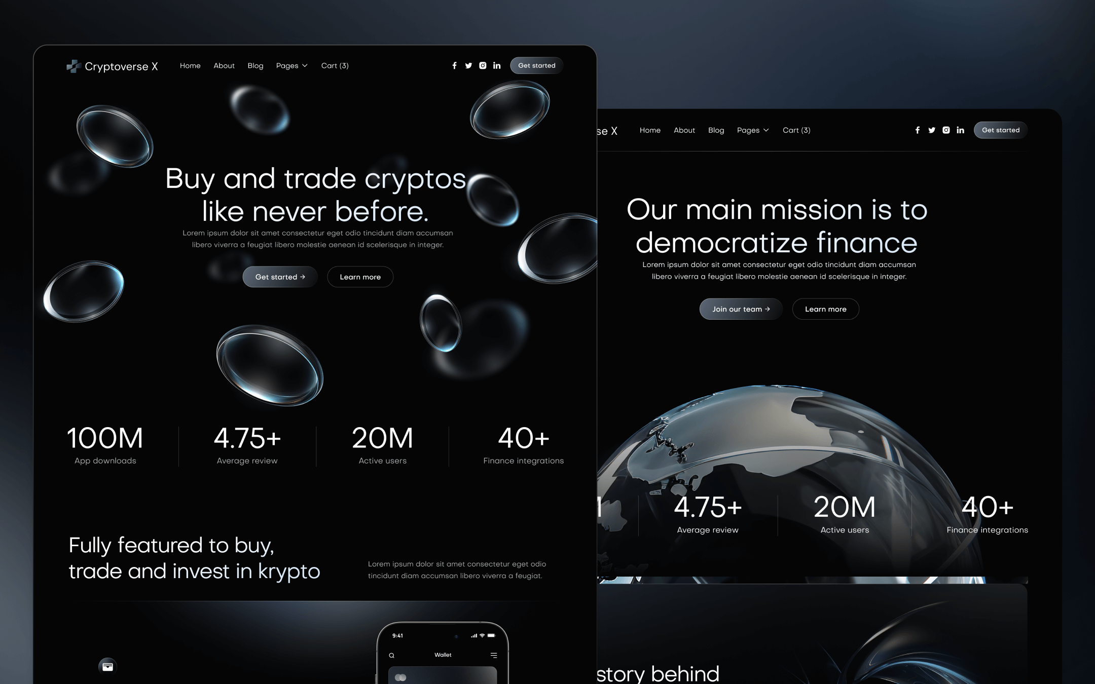 Cryptoverse X Template para Webflow