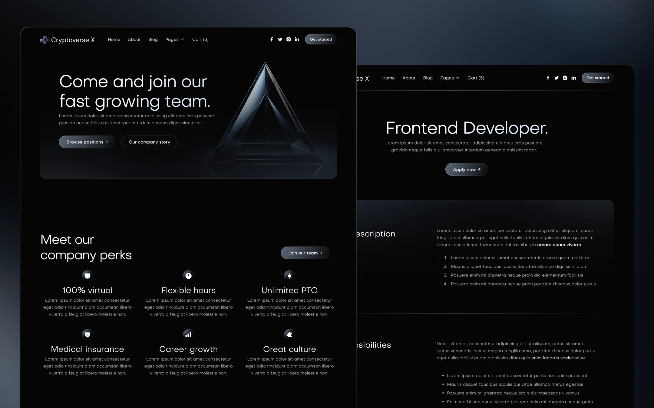 Cryptoverse X Template para Webflow