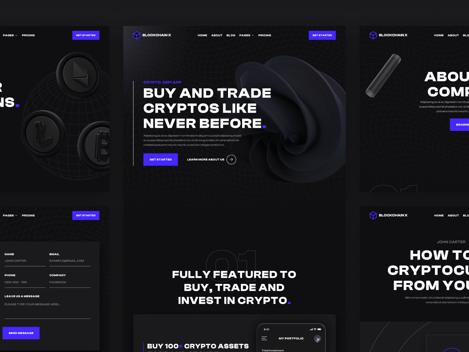Plantilla de Empresa Crypto Modo Oscuro para Webflow
