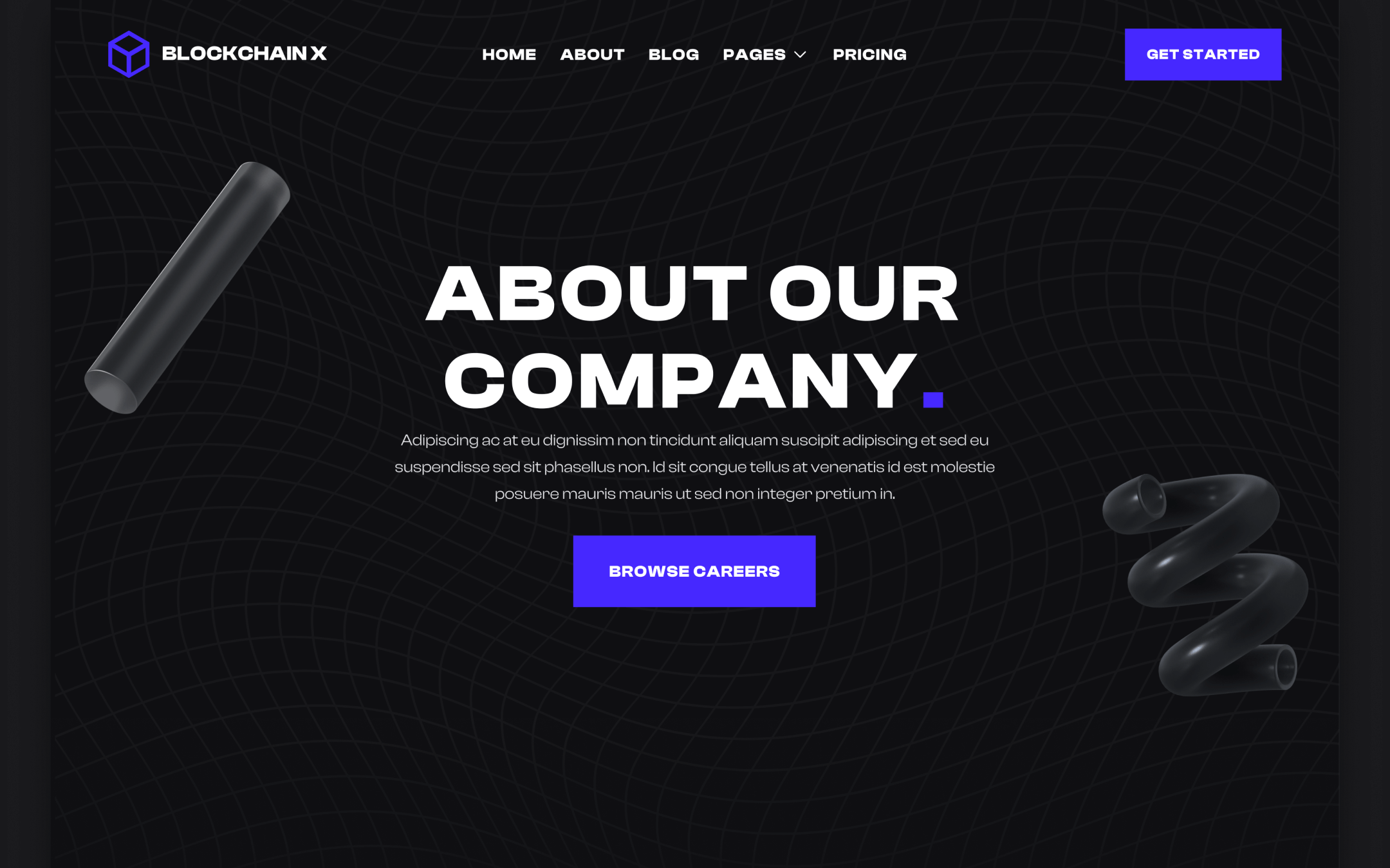 Blockchain X Template para Webflow