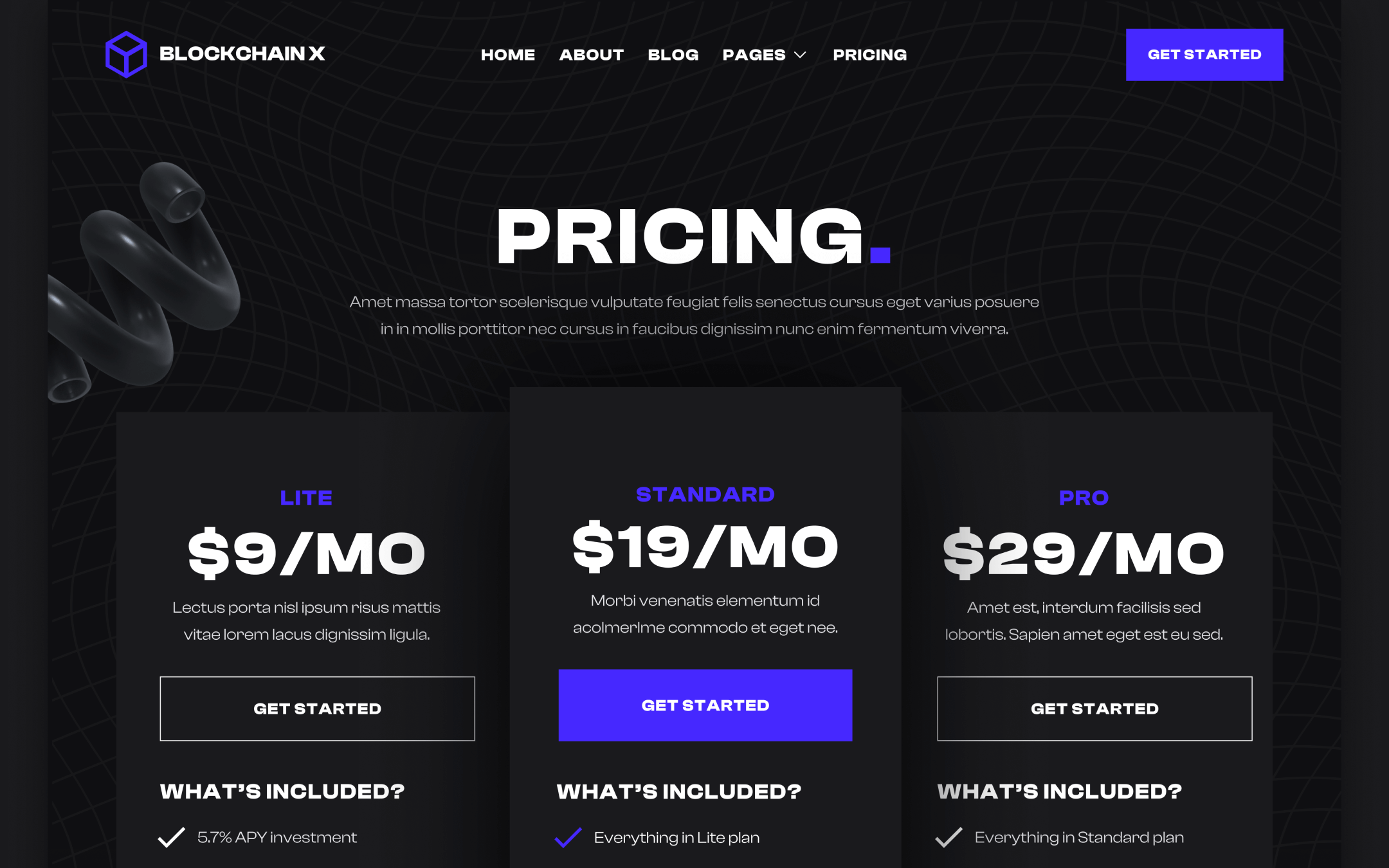 Blockchain X Template para Webflow