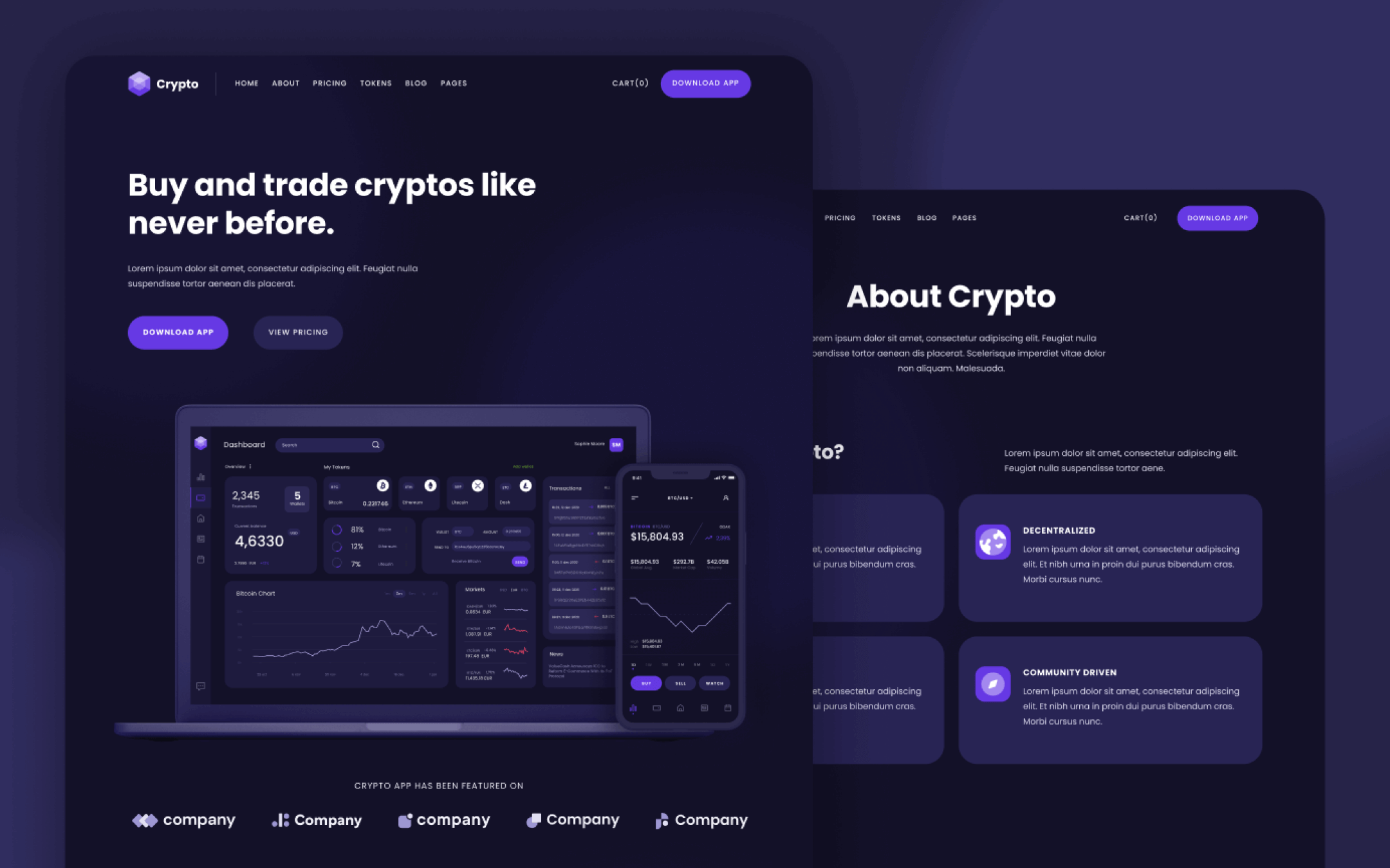 Plantilla de Cryptomonedas para Webflow