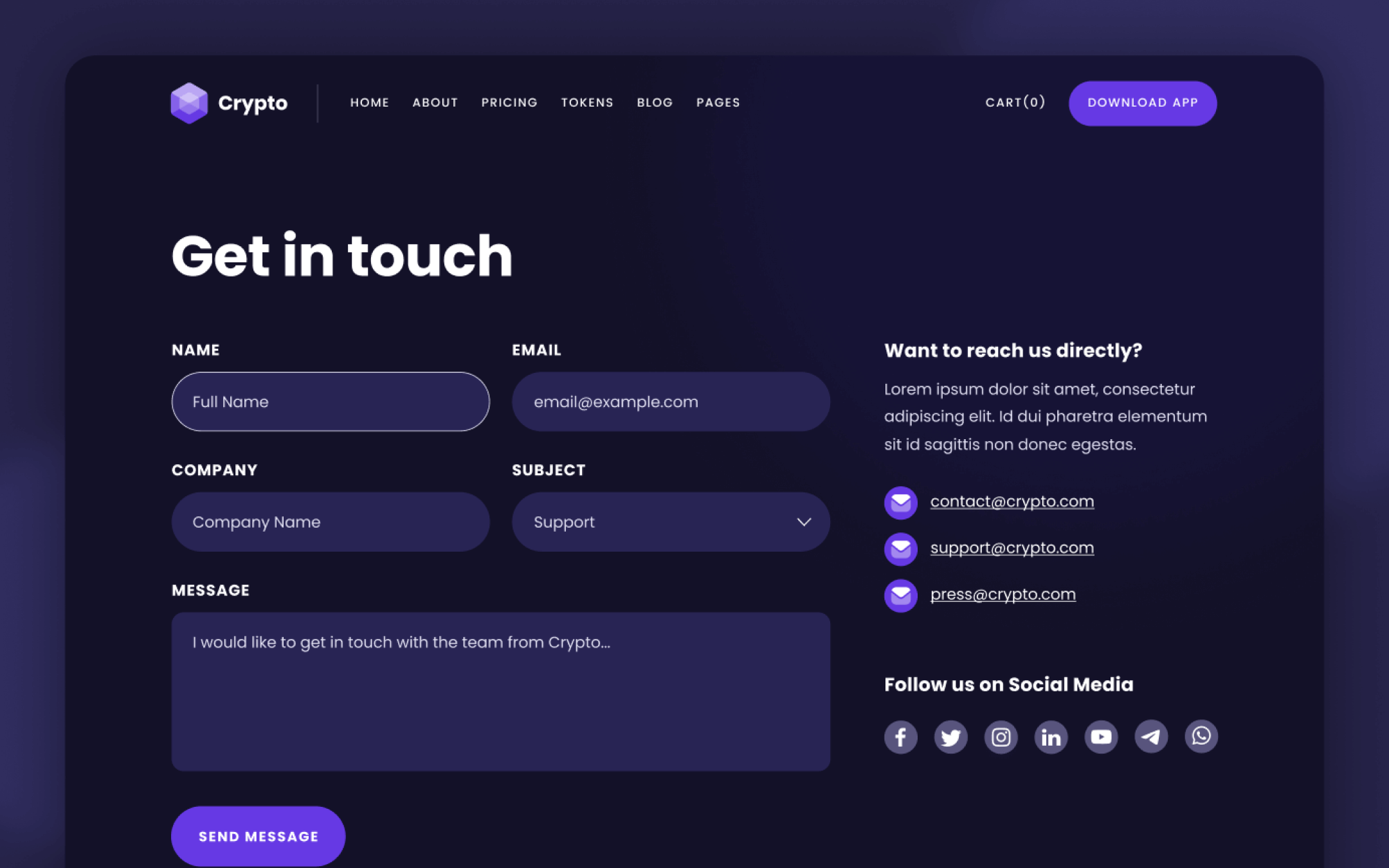 Crypto Template para Webflow