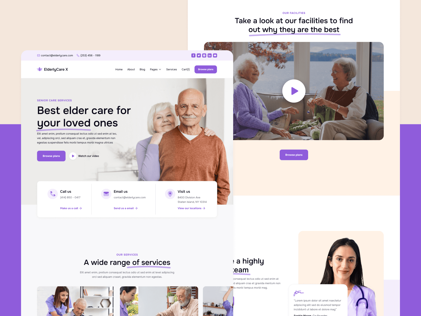 Template de Servicio de Asistencia para Ancianos para Webflow
