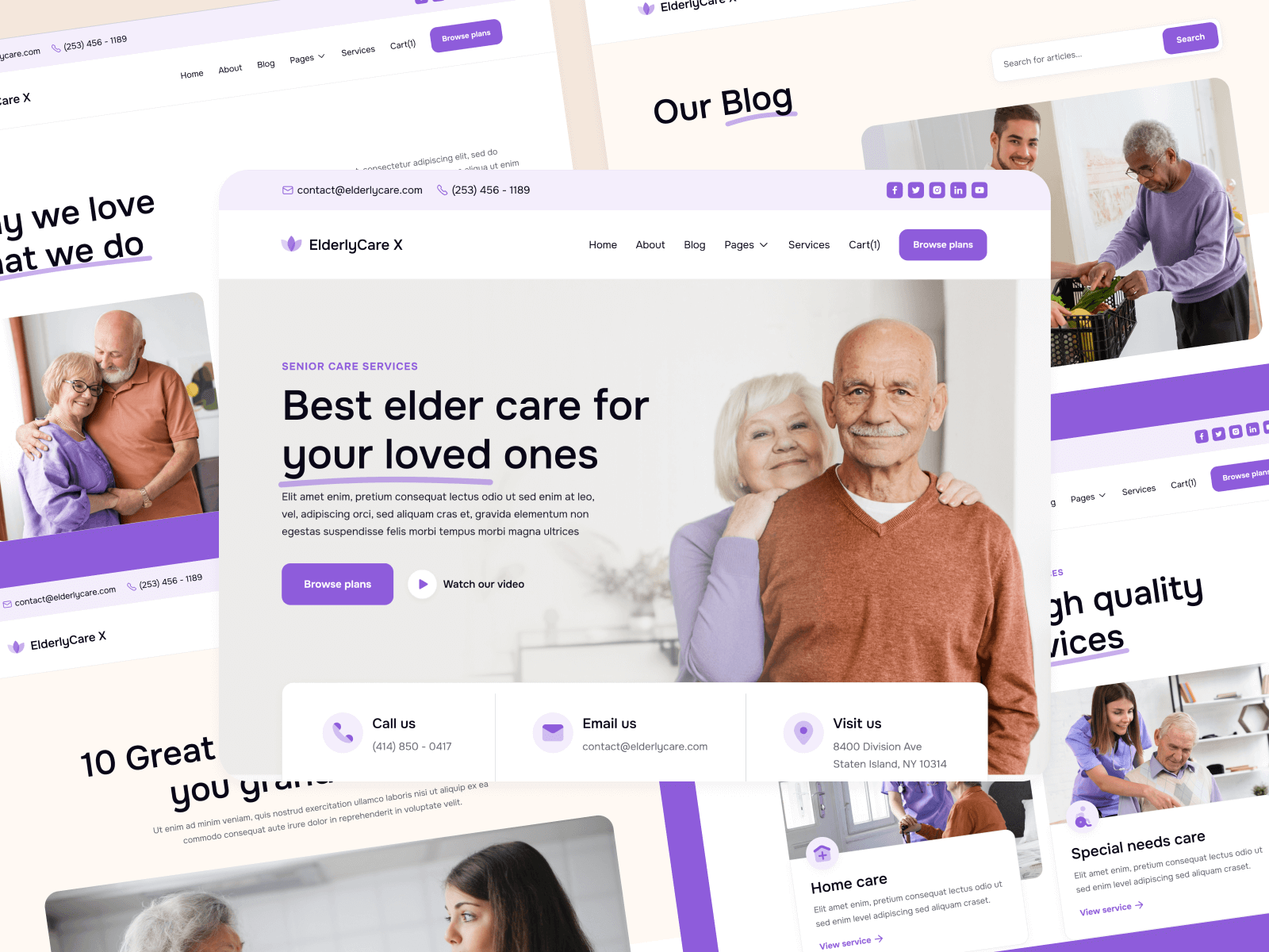 Plantilla de Servicio de Asistencia para Ancianos para Sitio Web en Webflow