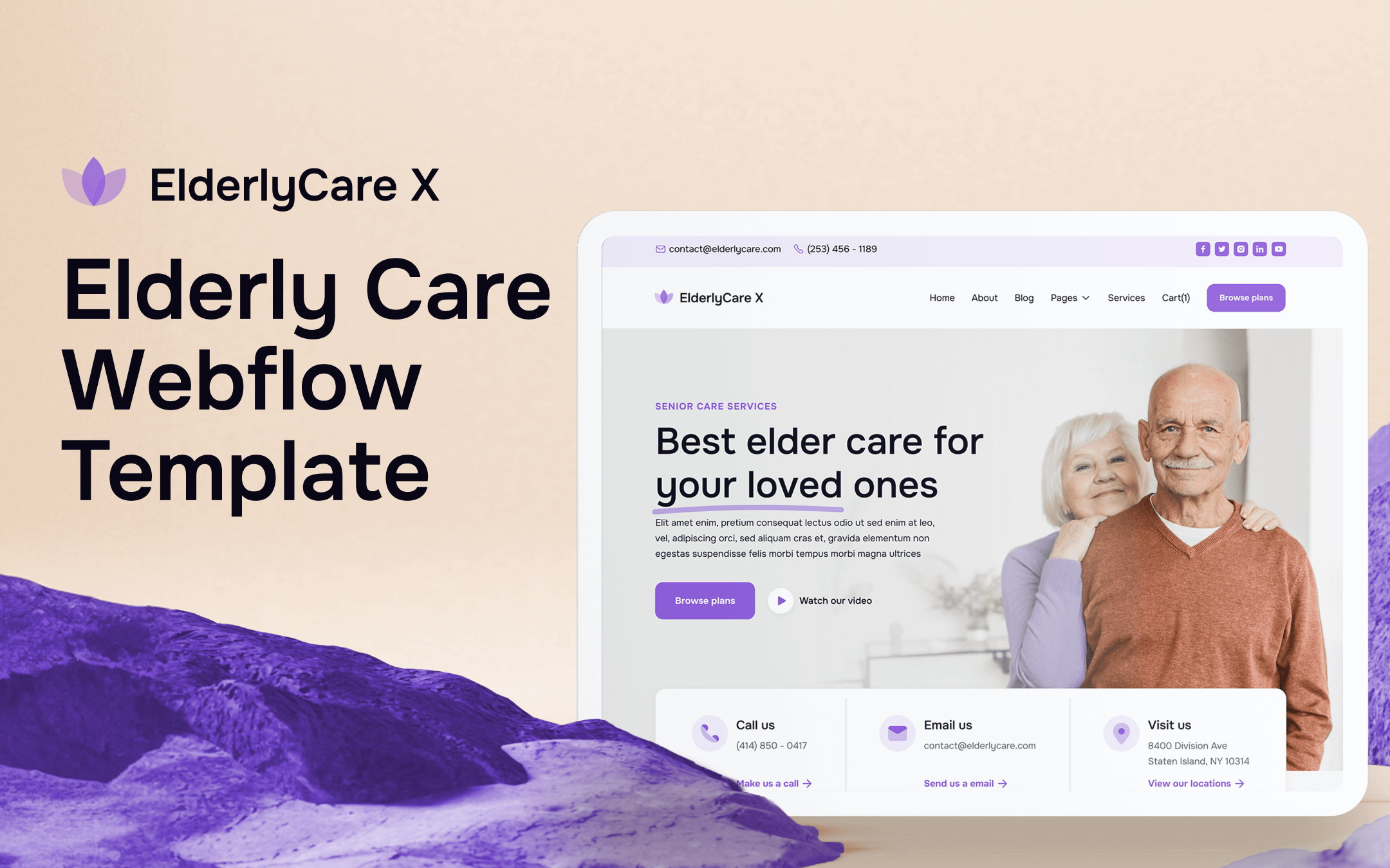 Plantilla de Cuidado de Ancianos para Webflow