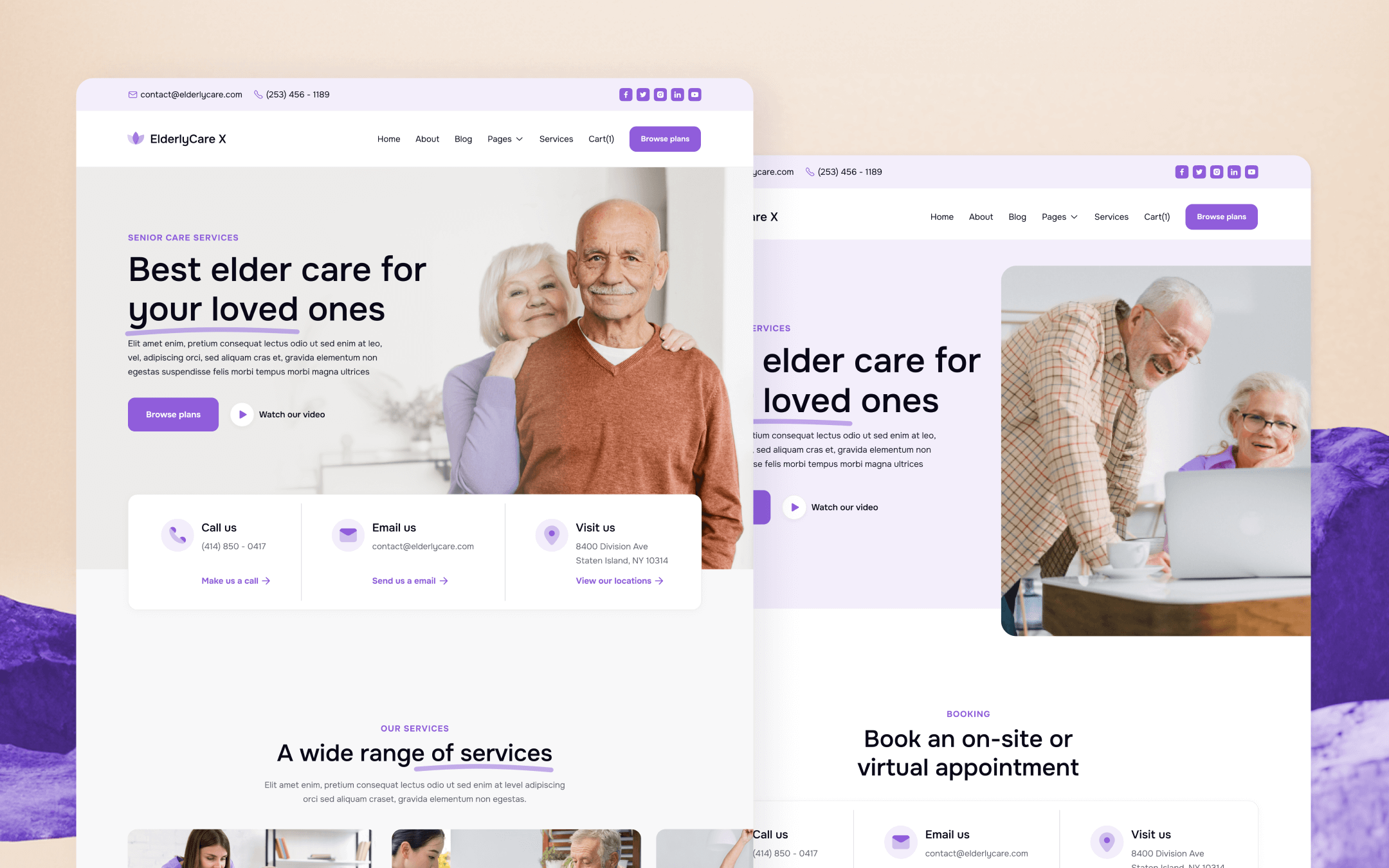 ElderlyCare X Template para Webflow