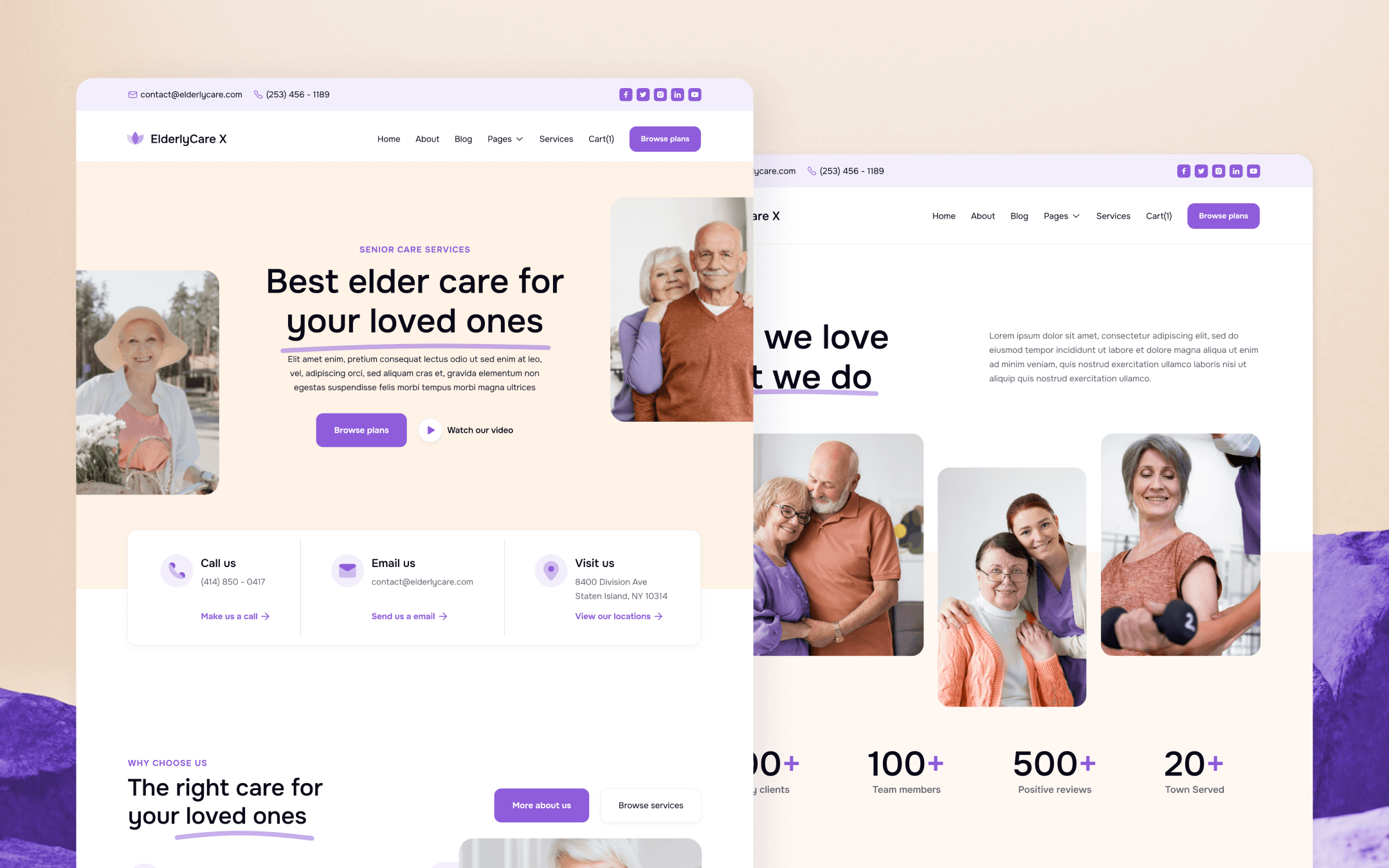 ElderlyCare X Template para Webflow