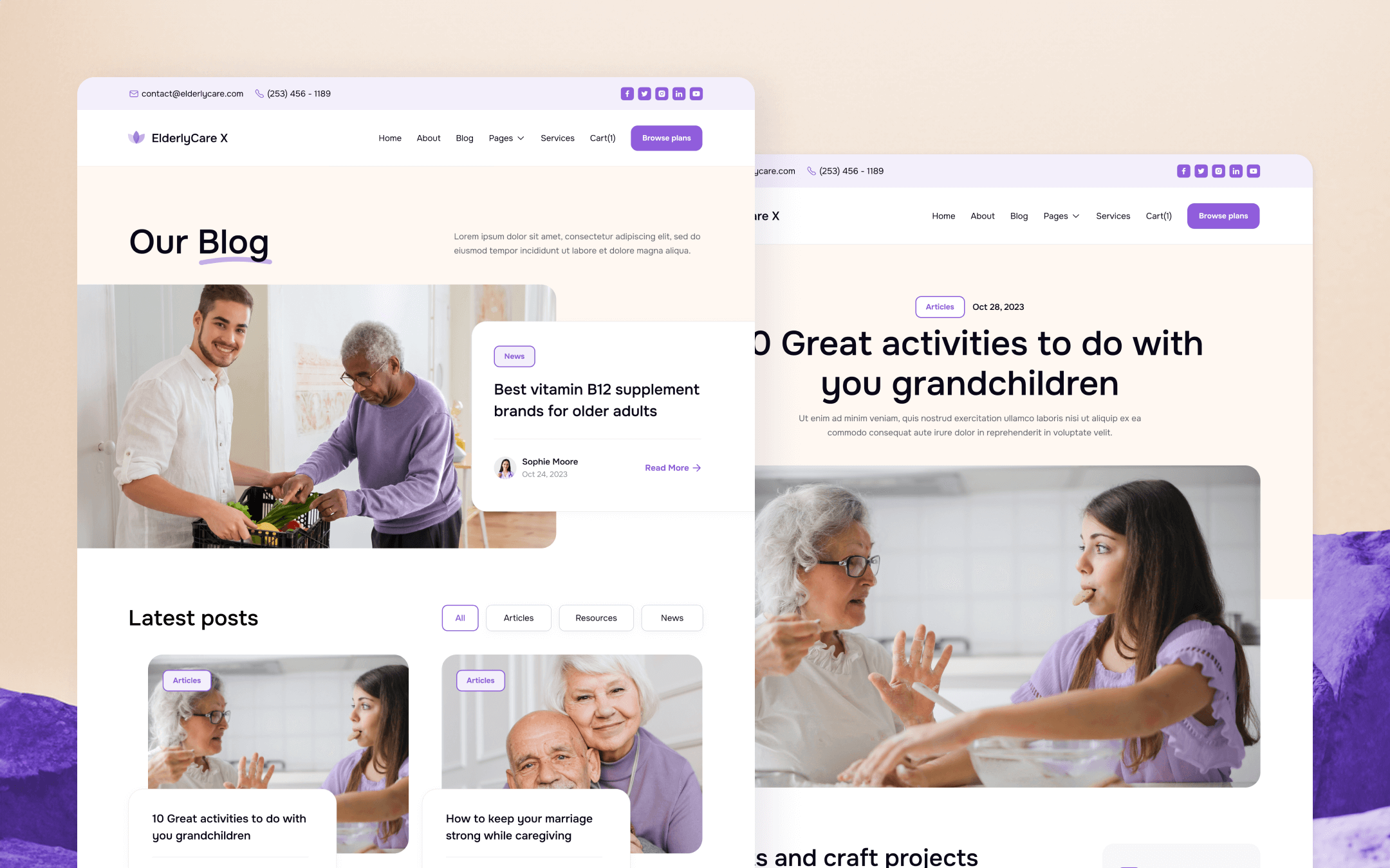 ElderlyCare X Template para Webflow