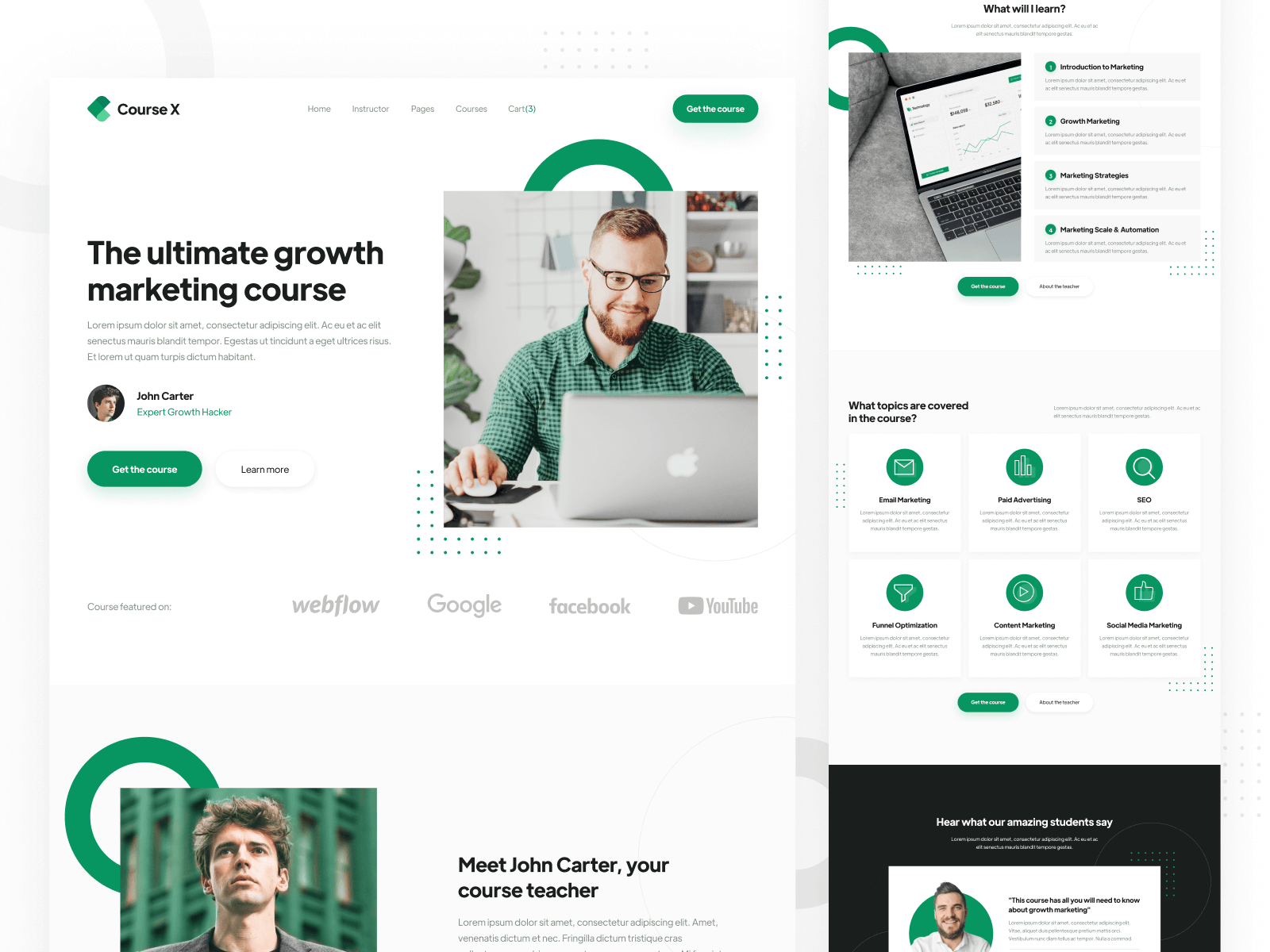 Plantilla de Curso en Línea para Webflow