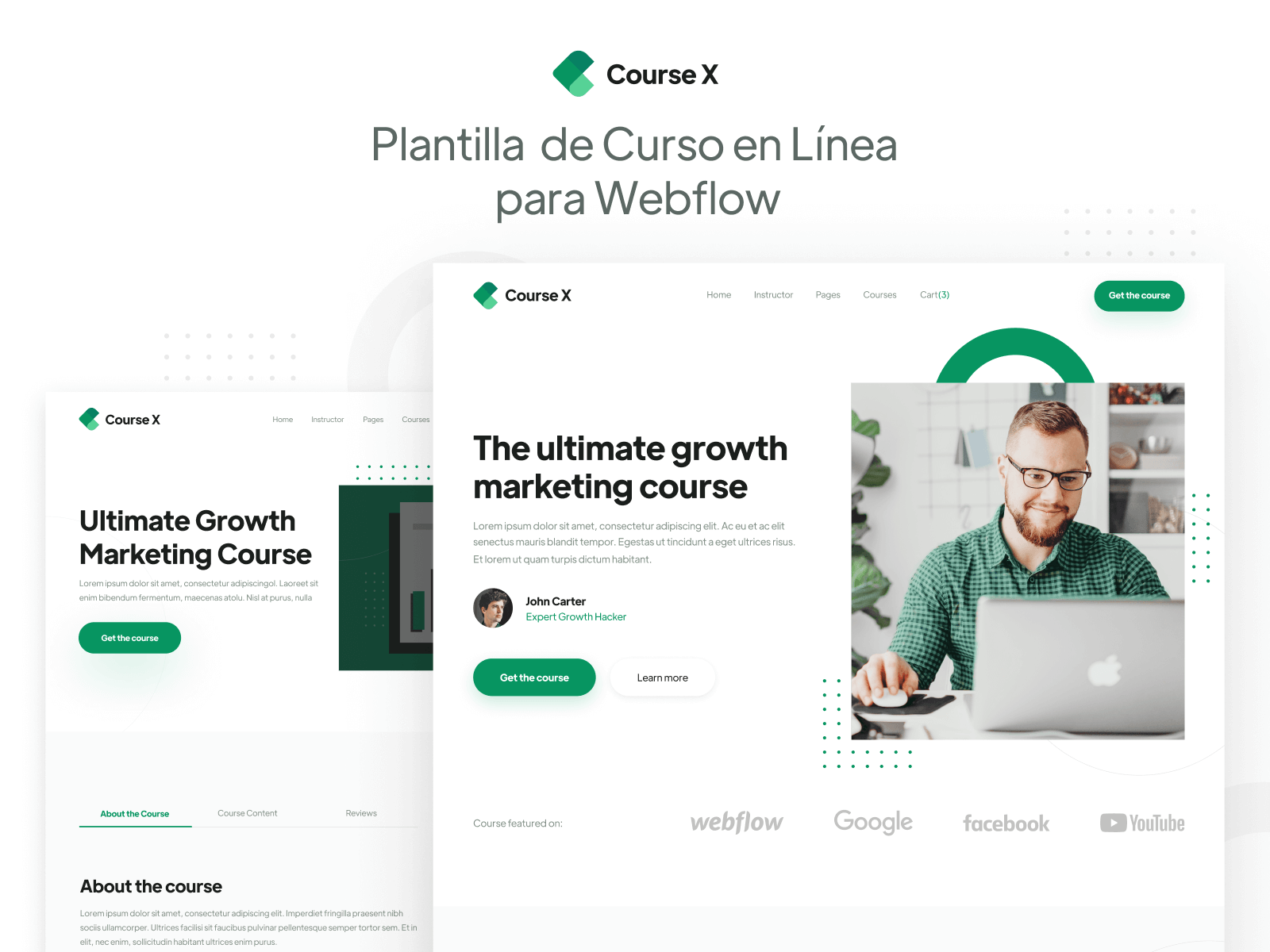 Plantilla de Curso en Línea para Webflow
