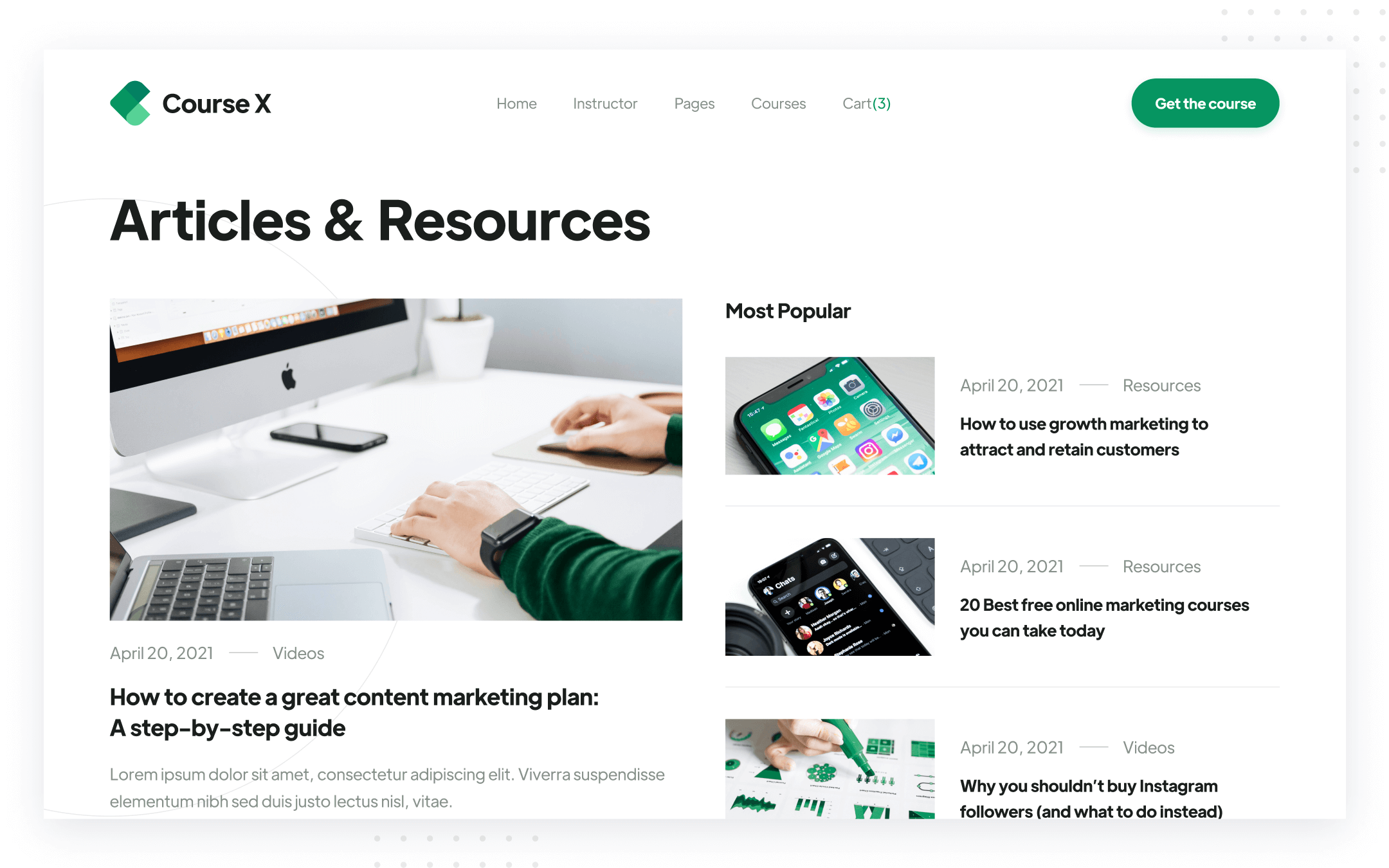 Course X Template para Webflow