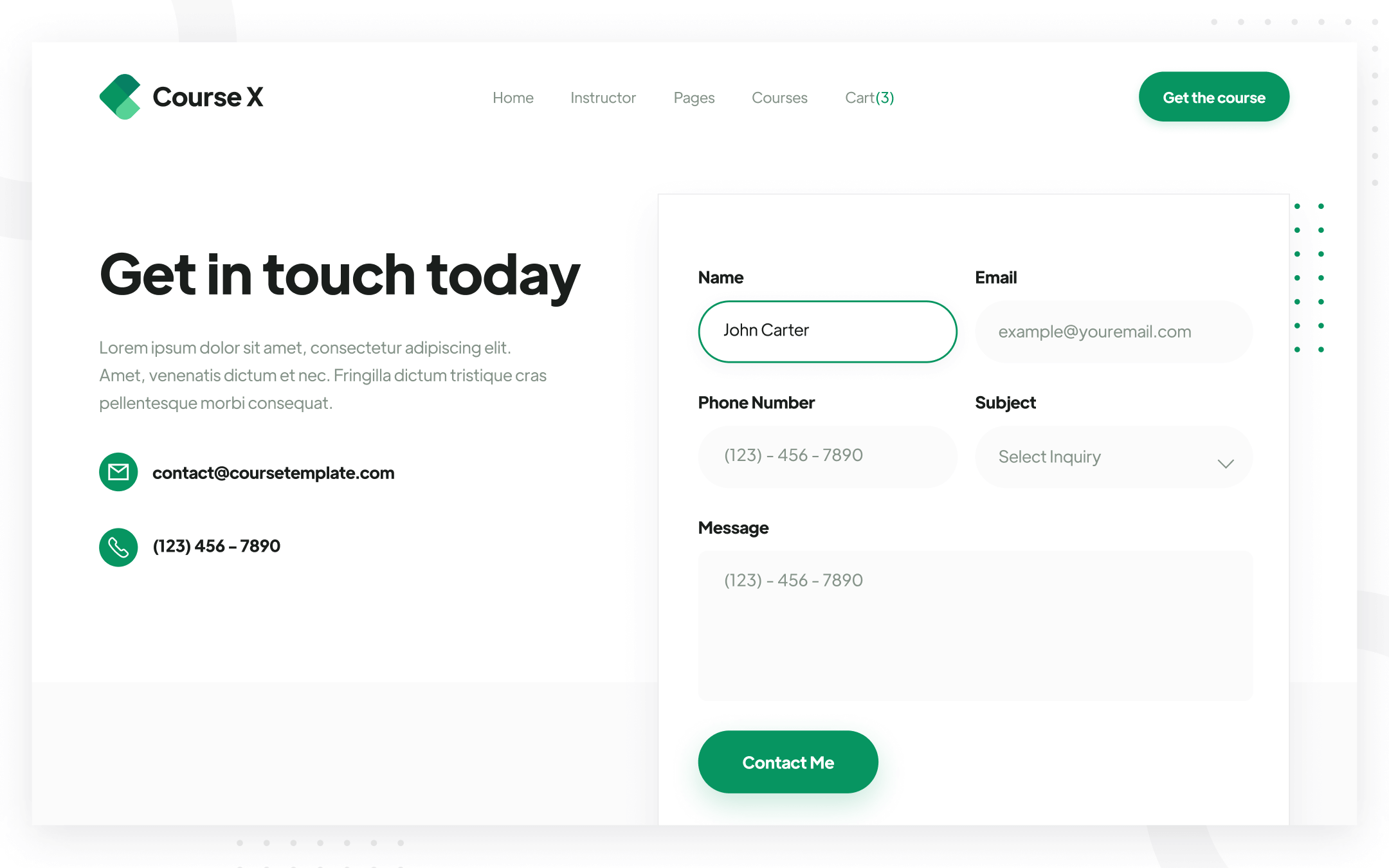 Course X Template para Webflow