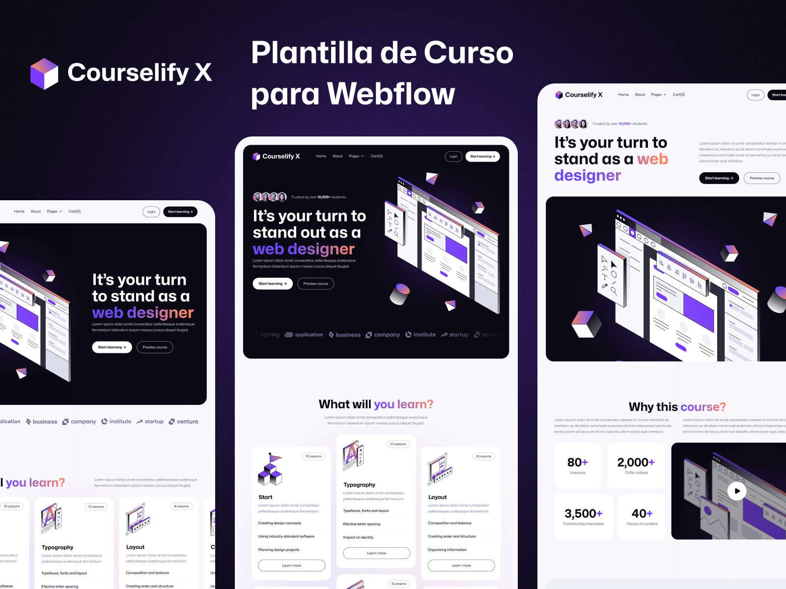 Plantilla de Curso para Webflow