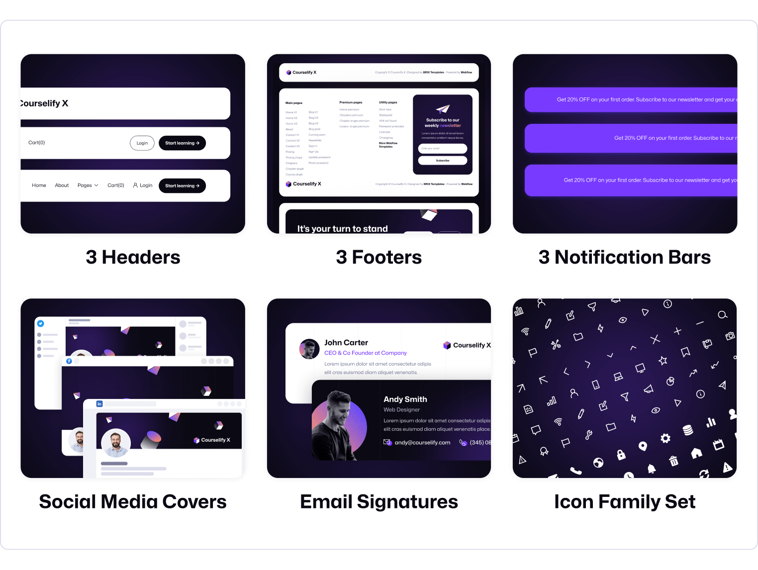 Courselify X - Course Webflow Template Benefits