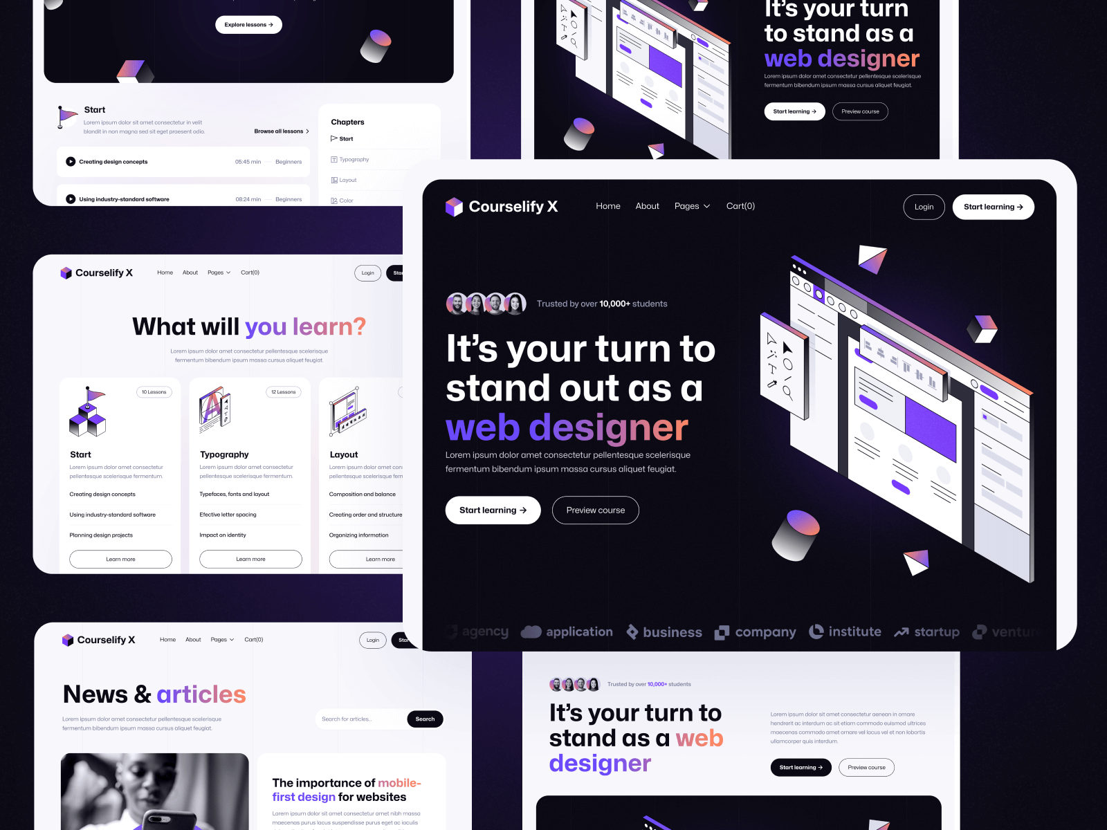Plantilla de Curso en Línea para Sitio Web en Webflow